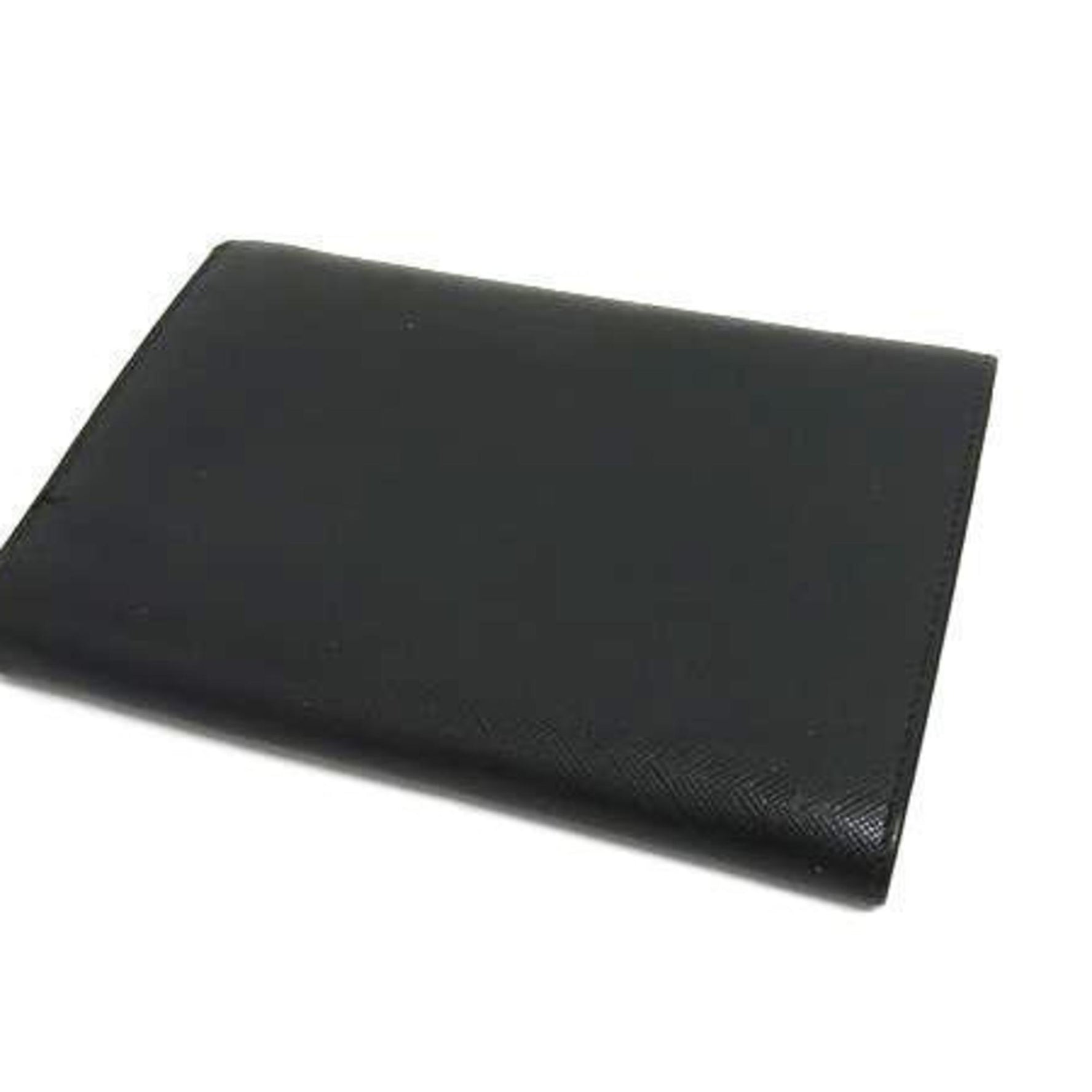PRADA Triangle Wallet Saffiano Leather Trifold Mark