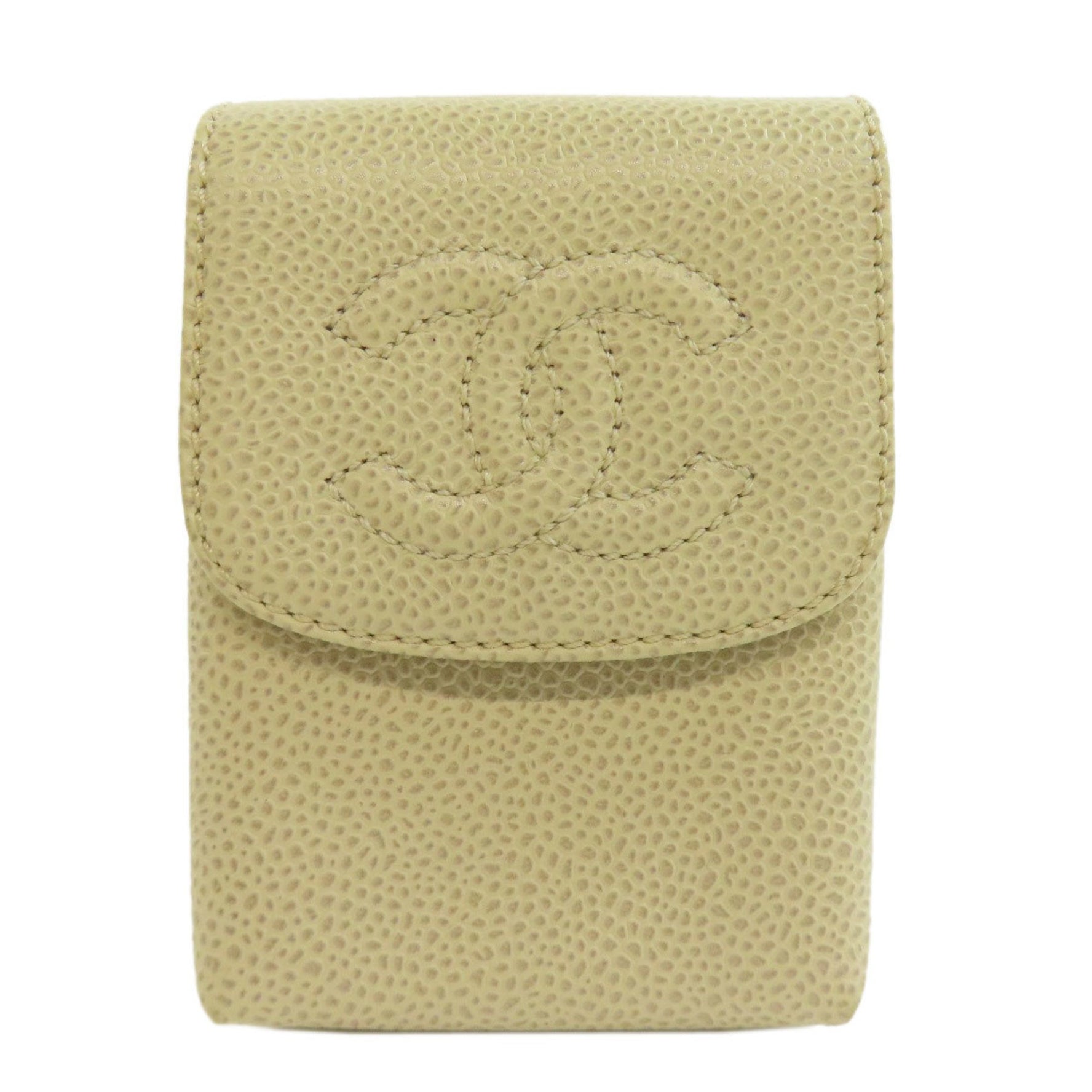 CHANEL Coco Mark Cigarette Case Grained Calfskin Women's