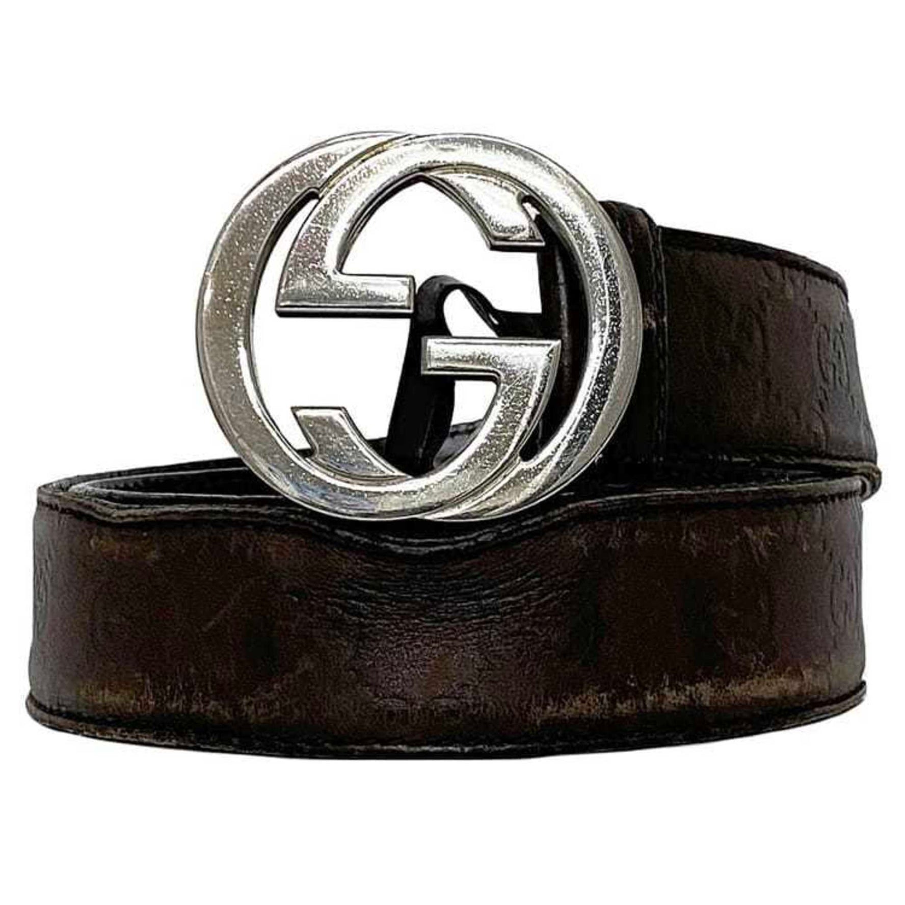 Gucci Belt Interlocking Shima Buckle Leather GG