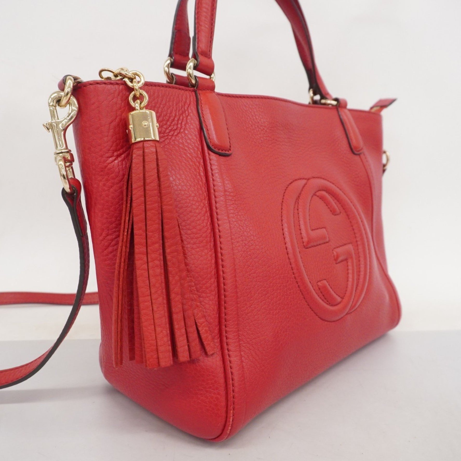 Gucci Soho Handbag Leather Red Bag