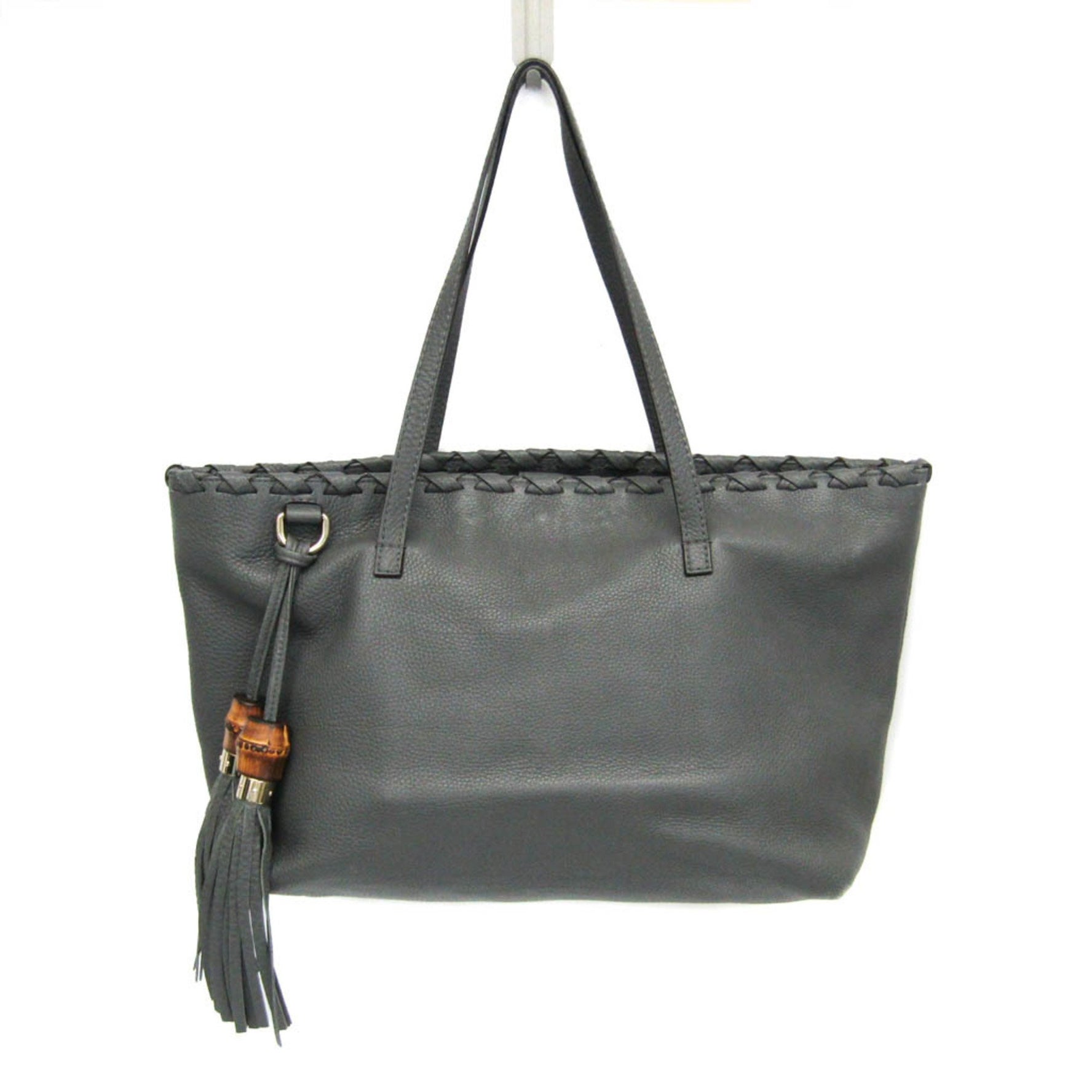 Gucci Bamboo Tassel Leather Tote Bag