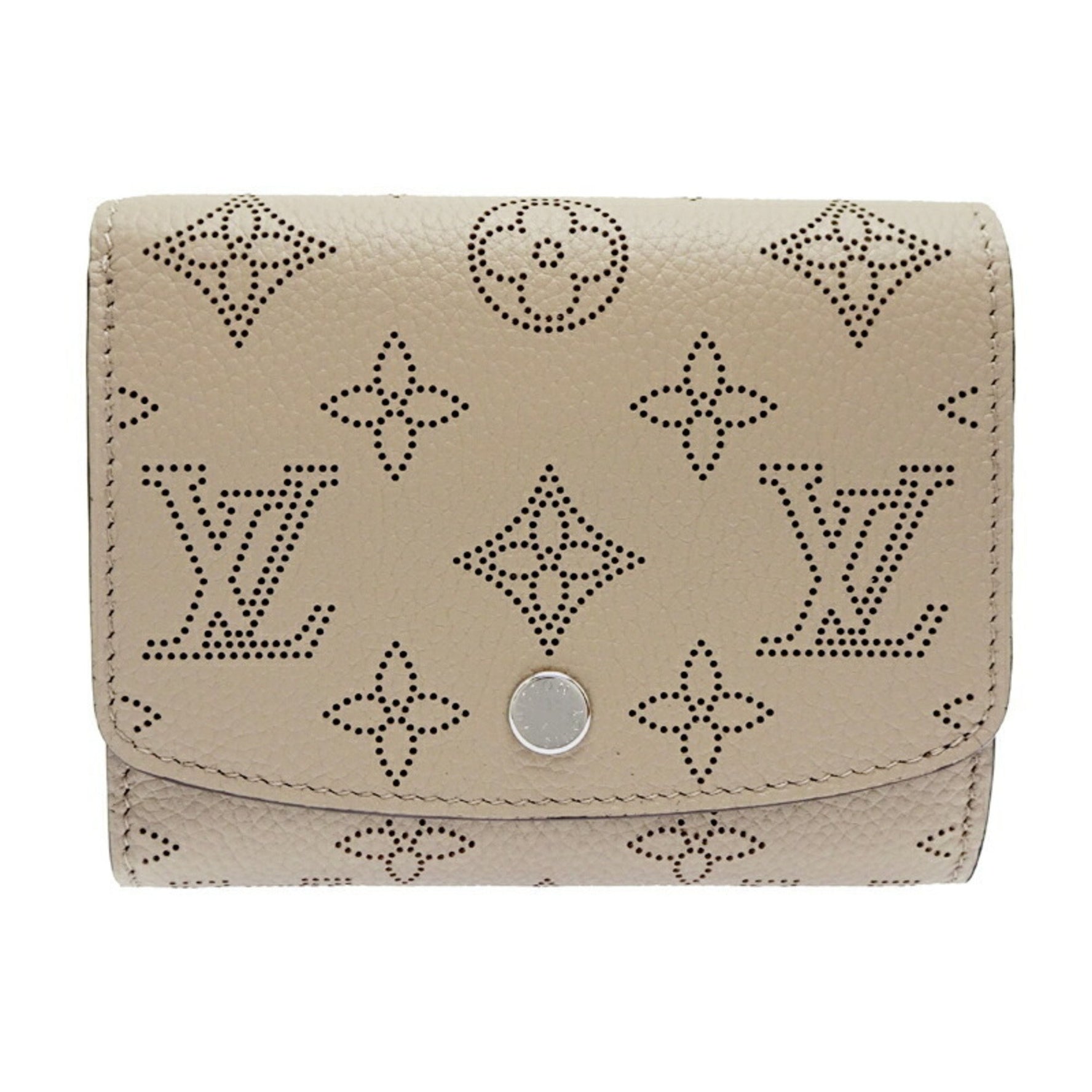 Louis Vuitton Portefeuille Iris Compact Bi-fold Wallet Mahina Galle (Greige)