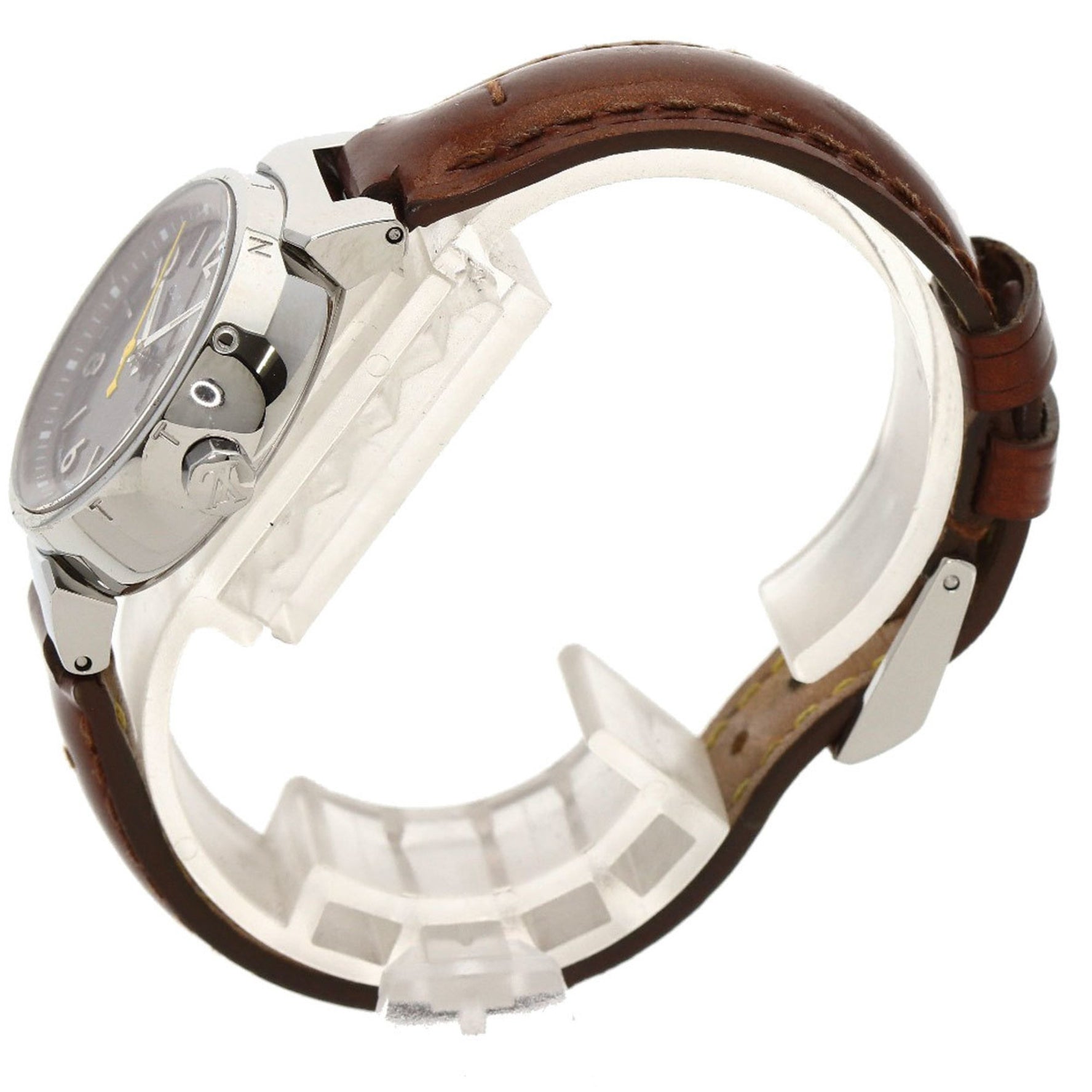 Louis Vuitton Tambour Watch Stainless Steel Leather Ladies