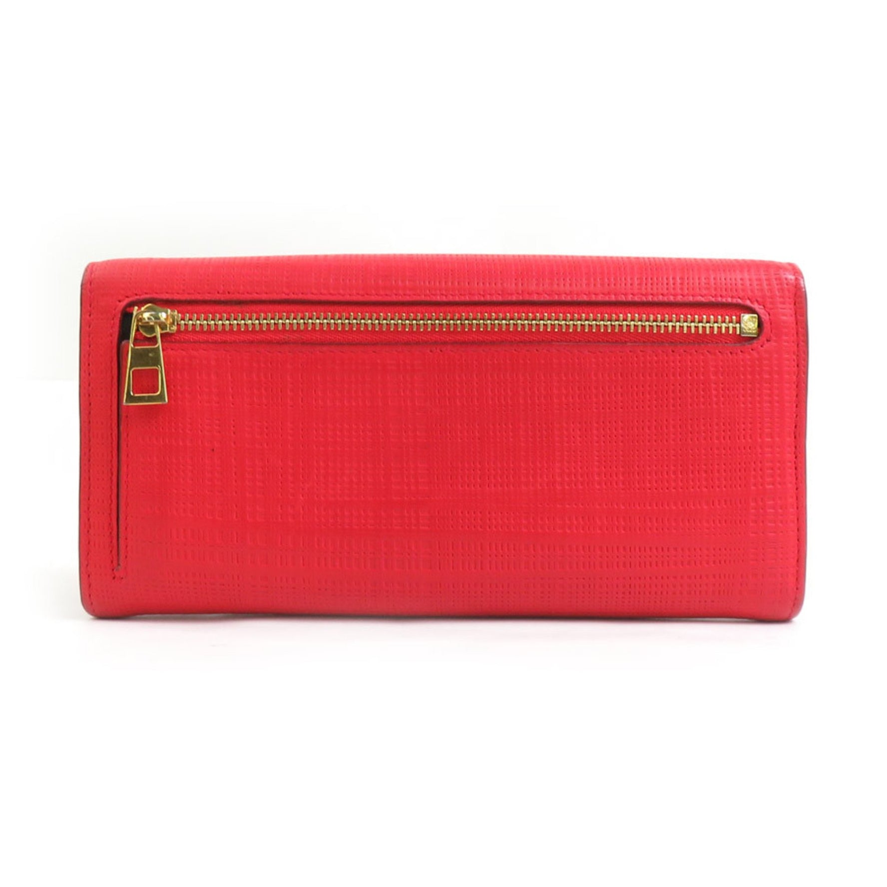 LOEWE Bi-fold Long Wallet Leather Red