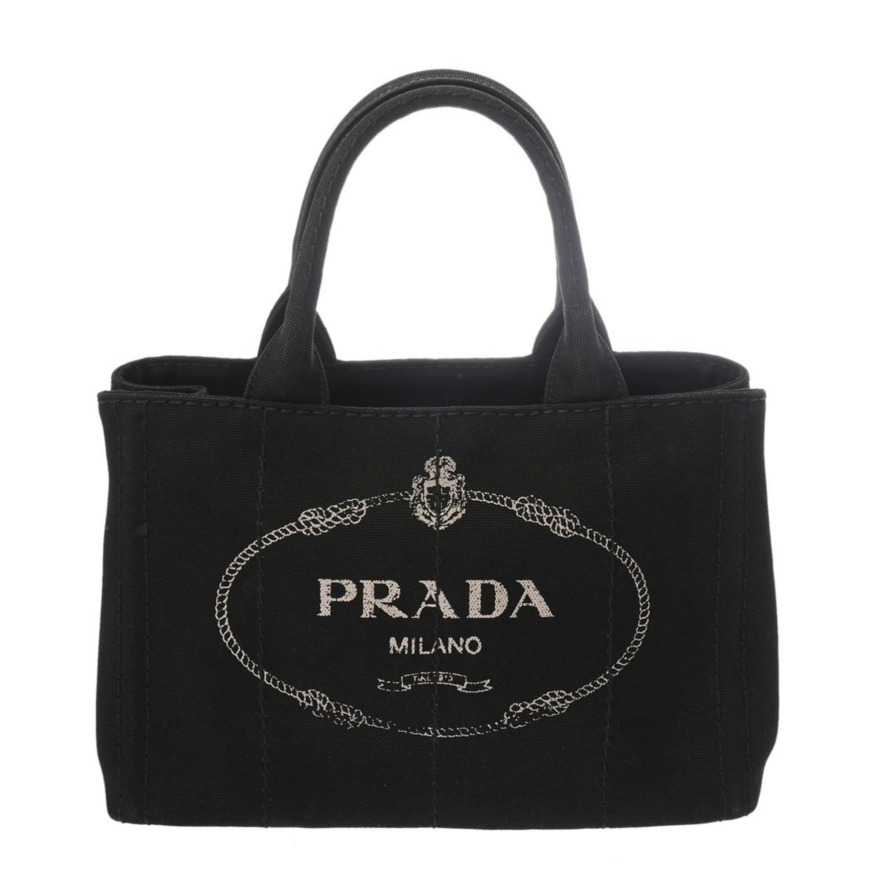 PRADA Canapa Mini Canvas Handbag