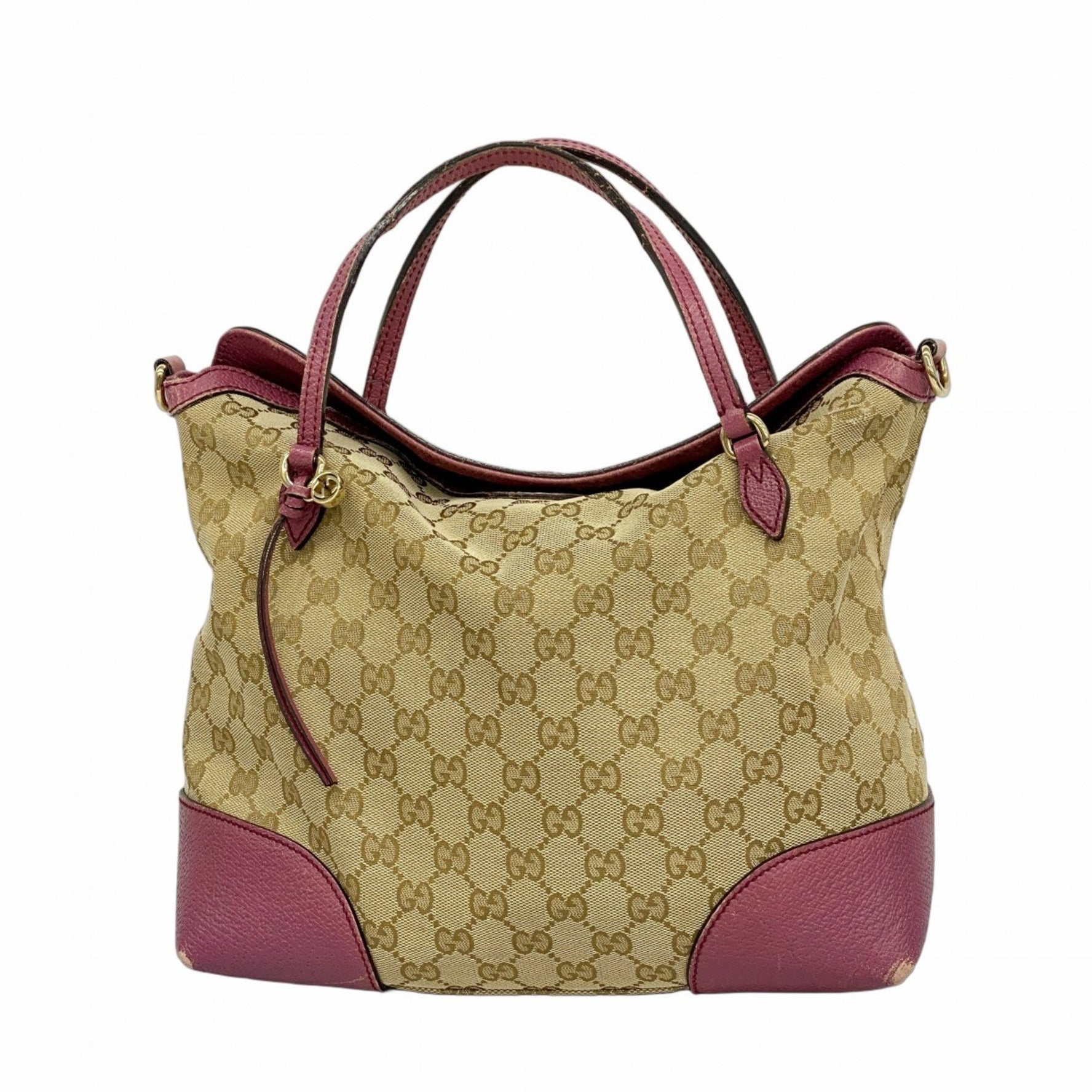 Gucci GG Canvas Handbag Brown Pink
