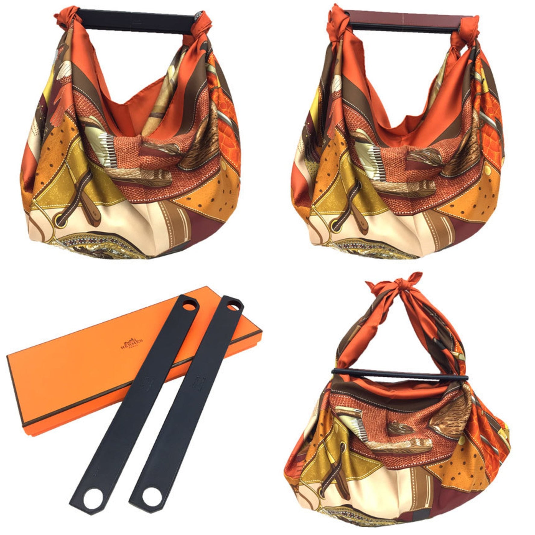 Hermes Silkit Scarf Muffler Z Stamp Rouge Ash x Blue Indigo