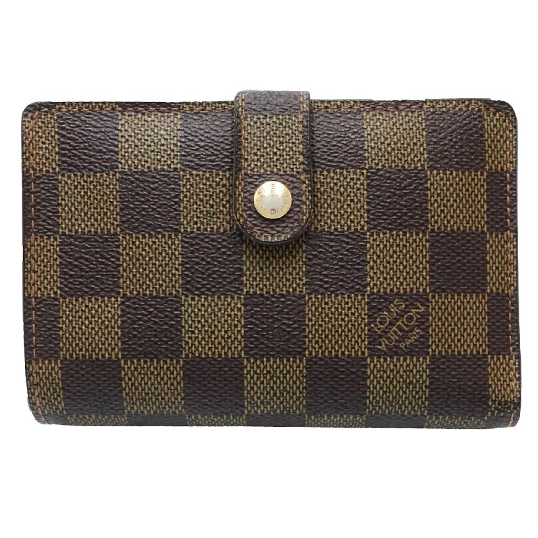 Louis Vuitton Damier Bi-fold Wallet Porto Monnaie Viennois Ebene