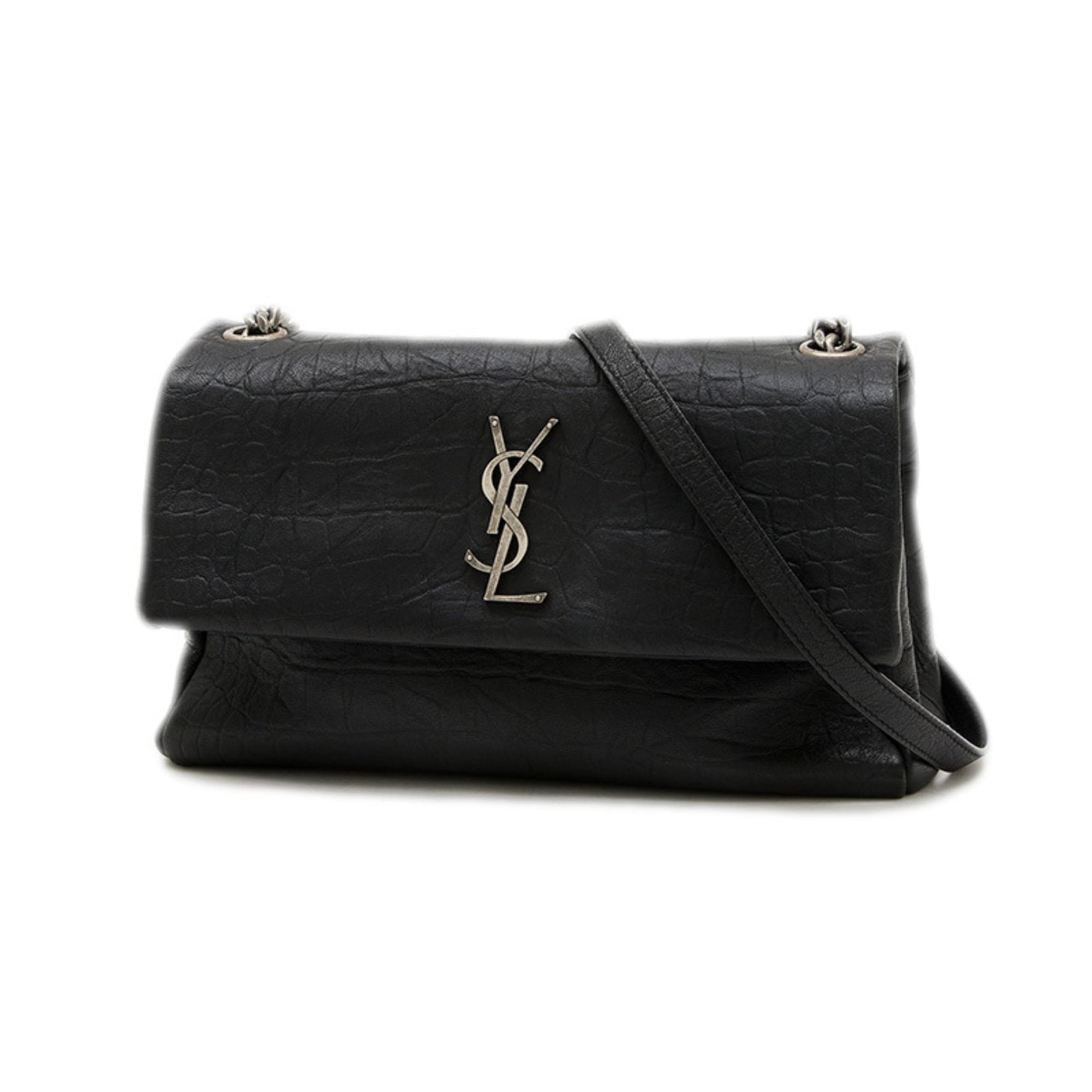 Saint Laurent Paris West Hollywood Shoulder Bag Leather Silver Hardware BP
