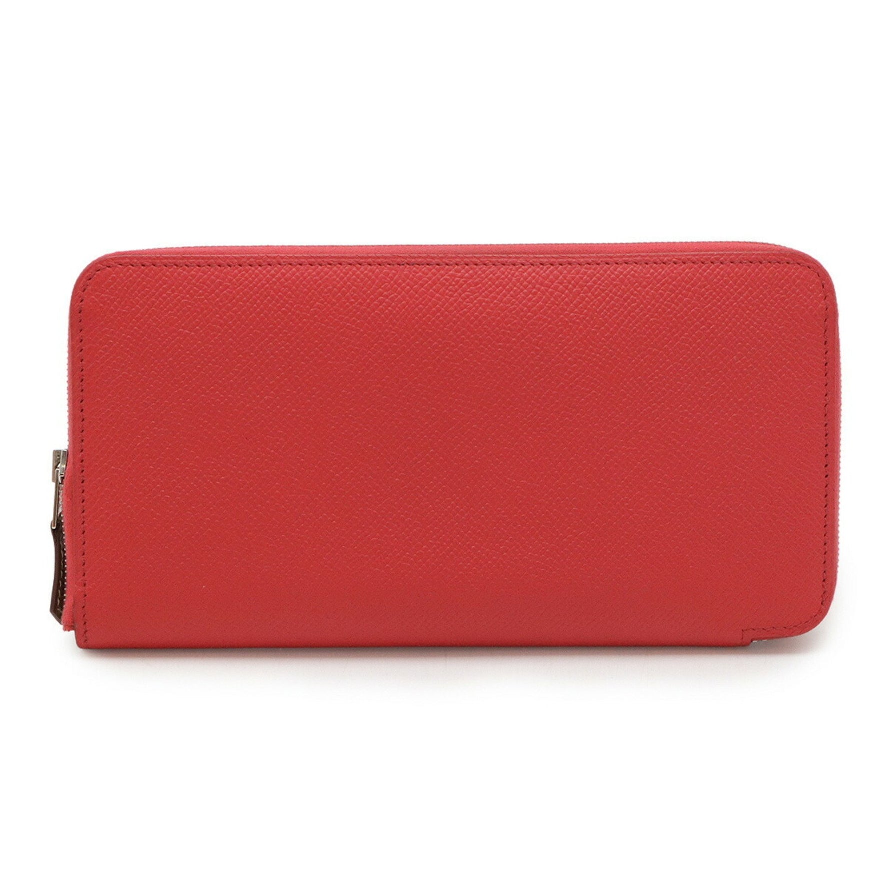 HERMES Azap Long Silk In Round Wallet Epsom Leather Rose Extreme Pink A Stamp