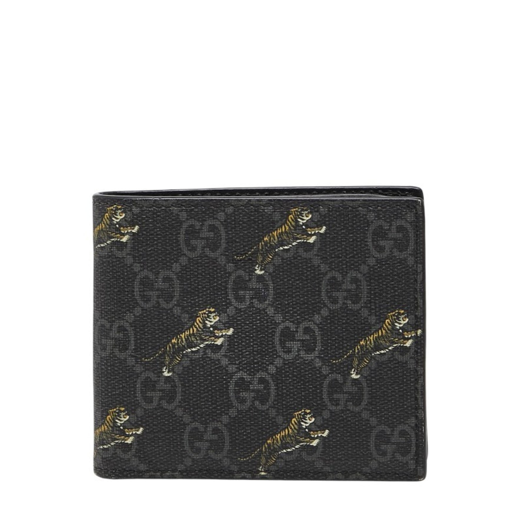 Gucci GG Supreme Tiger Bifold Wallet Leather
