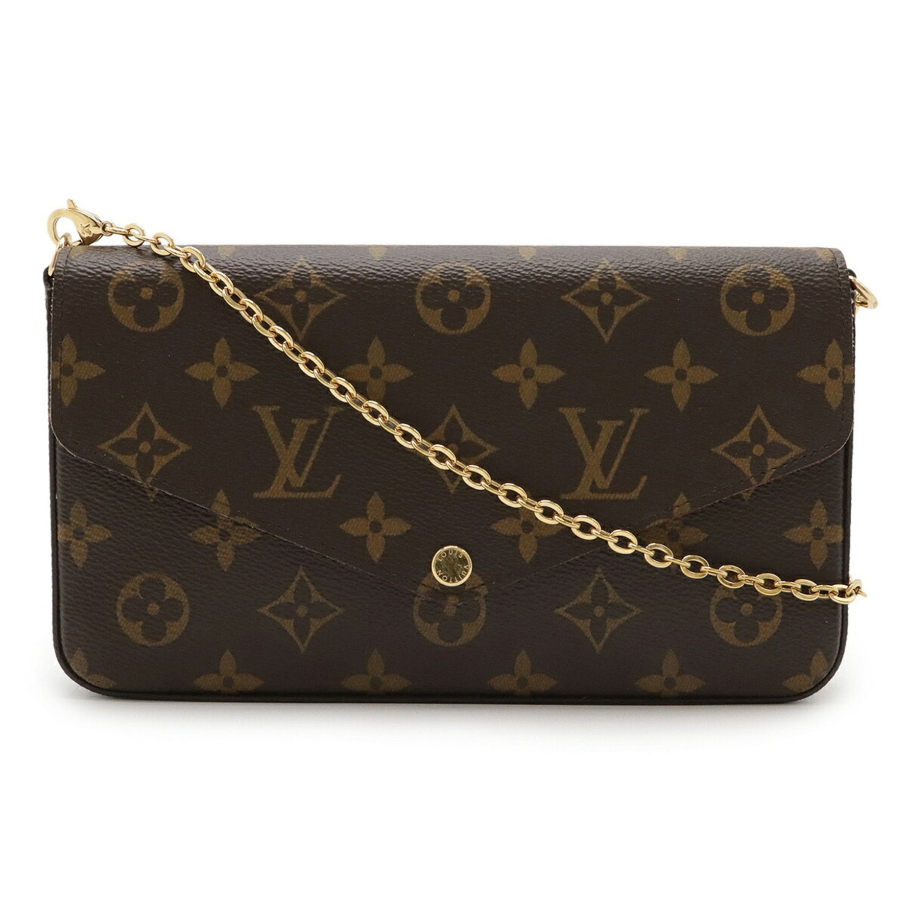 Louis Vuitton Monogram Pochette Felicie Shoulder Bag/Clutch Bag in Fuchsia (Case Missing)