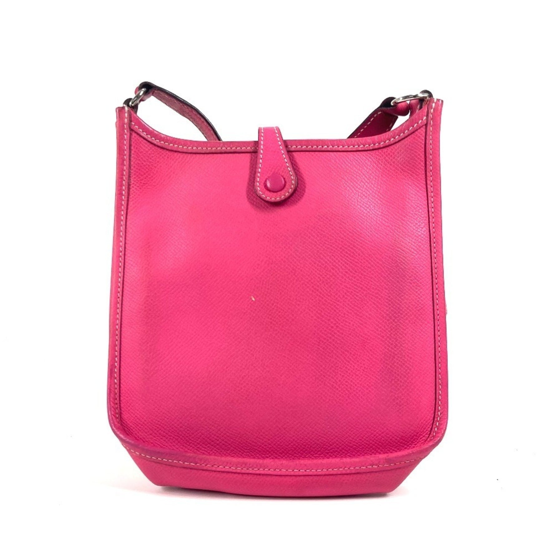 HERMES Evelyn TPM 16 Crossbody Pochette Shoulder Bag in Rose Tyrien Leather