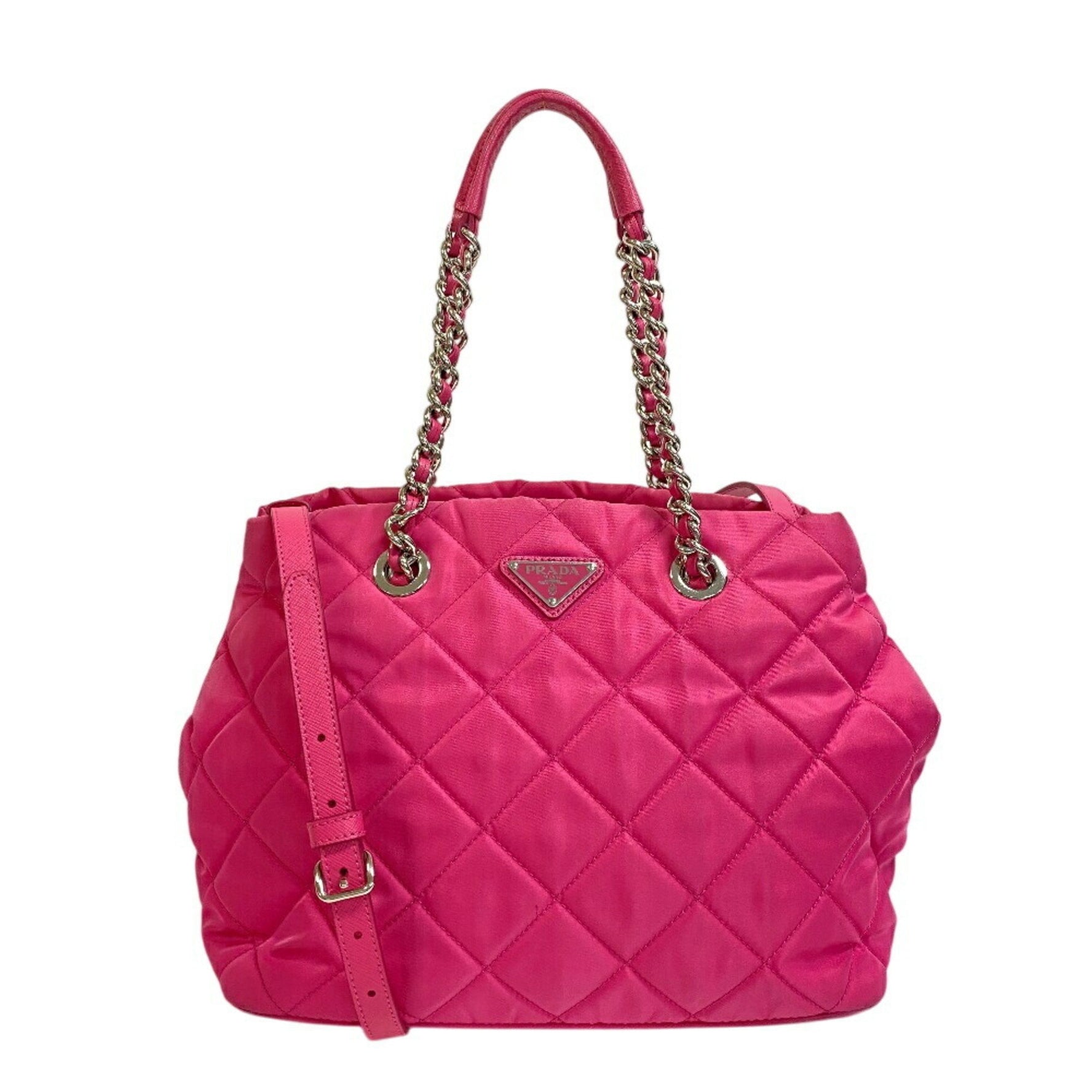 PRADA Tessuto Impuntu Quilted Chain Tote Bag in