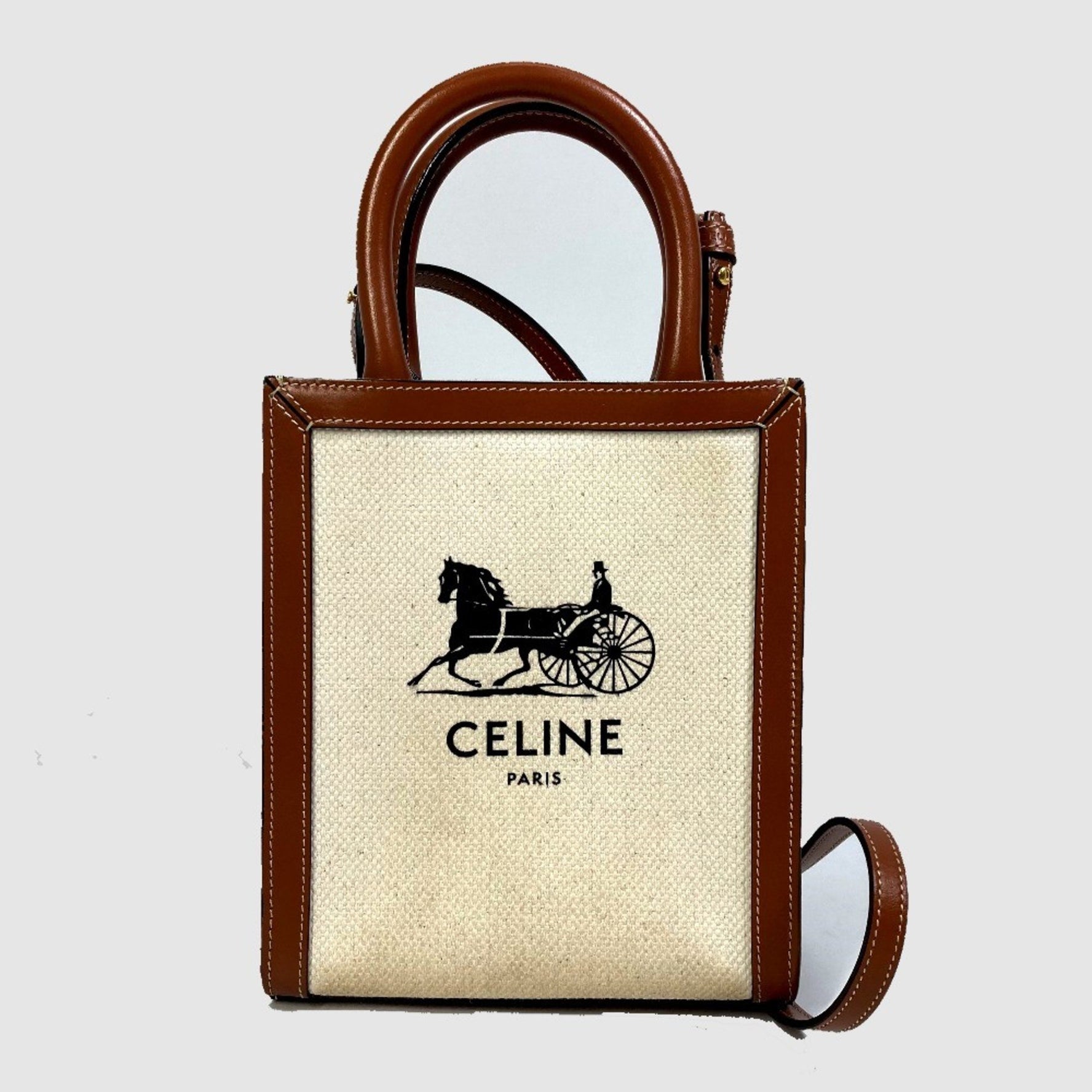 CELINE Carriage Bag Shoulder Bag natural