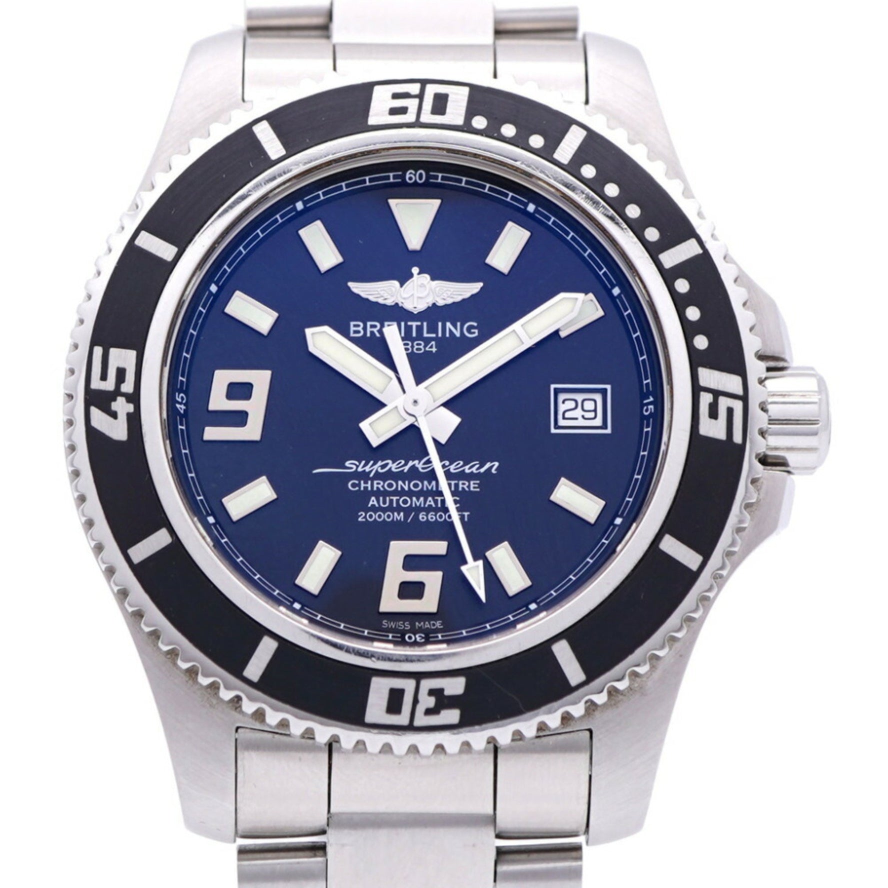 Breitling Superocean 44 A17391 Automatic Watch Stainless Steel Black Dial 0129BREITLING Men's