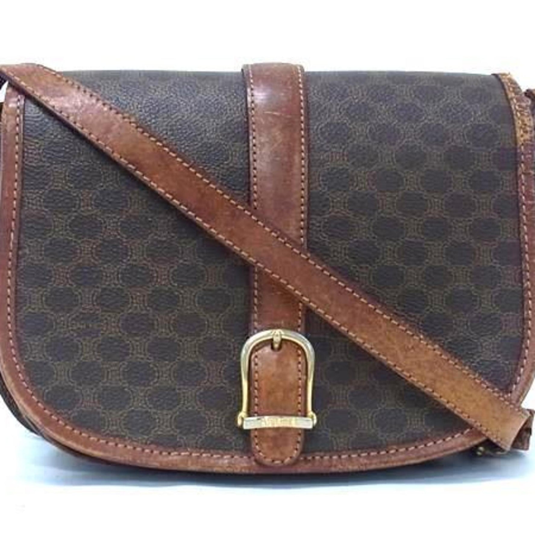 CELINE Macadam Shoulder Bag - Leather
