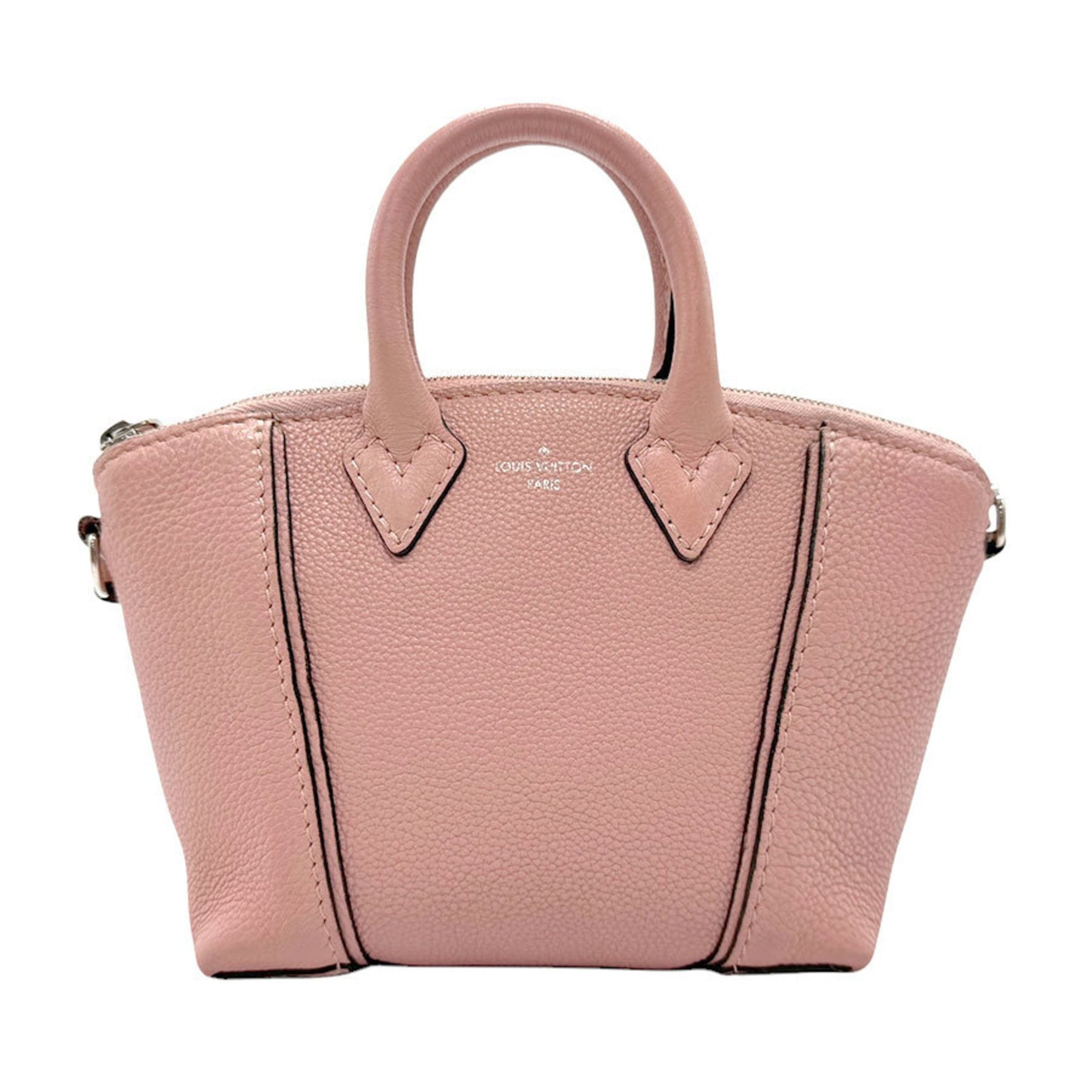 Louis Vuitton Handbag Shoulder Bag Nano Lock It Leather Dusty Pink Silver