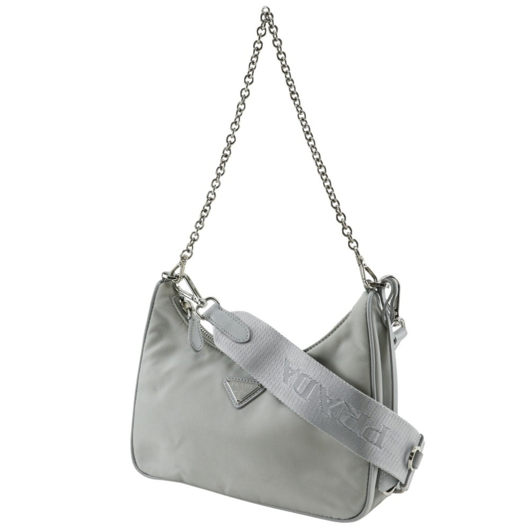 PRADA Re-Edition 2005 Shoulder Bag Nylon FIORDALISO Grey
