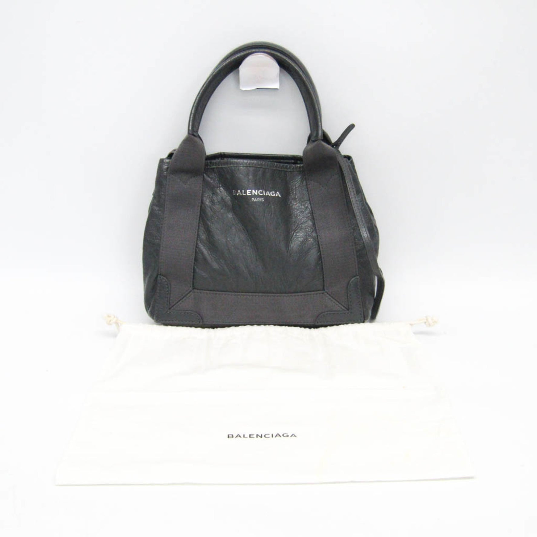 Balenciaga Navy Cabas XS Leather Handbag,Shoulder Bag Dark Gray