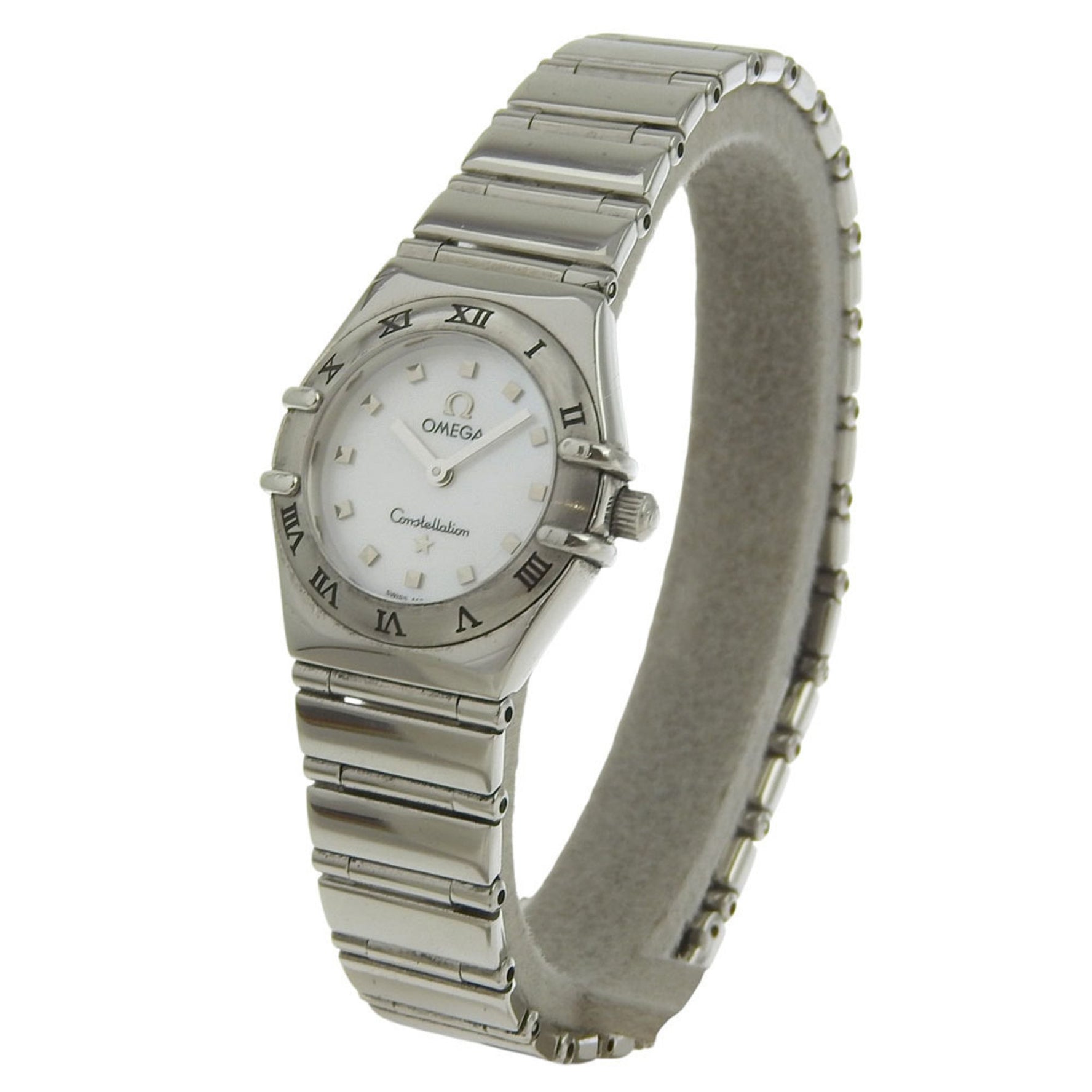 OMEGA Constellation Mini Watch, My Choice 1561.71, Stainless Steel, 1998, Silver Quartz, Analog Display, Shell Dial, Mini