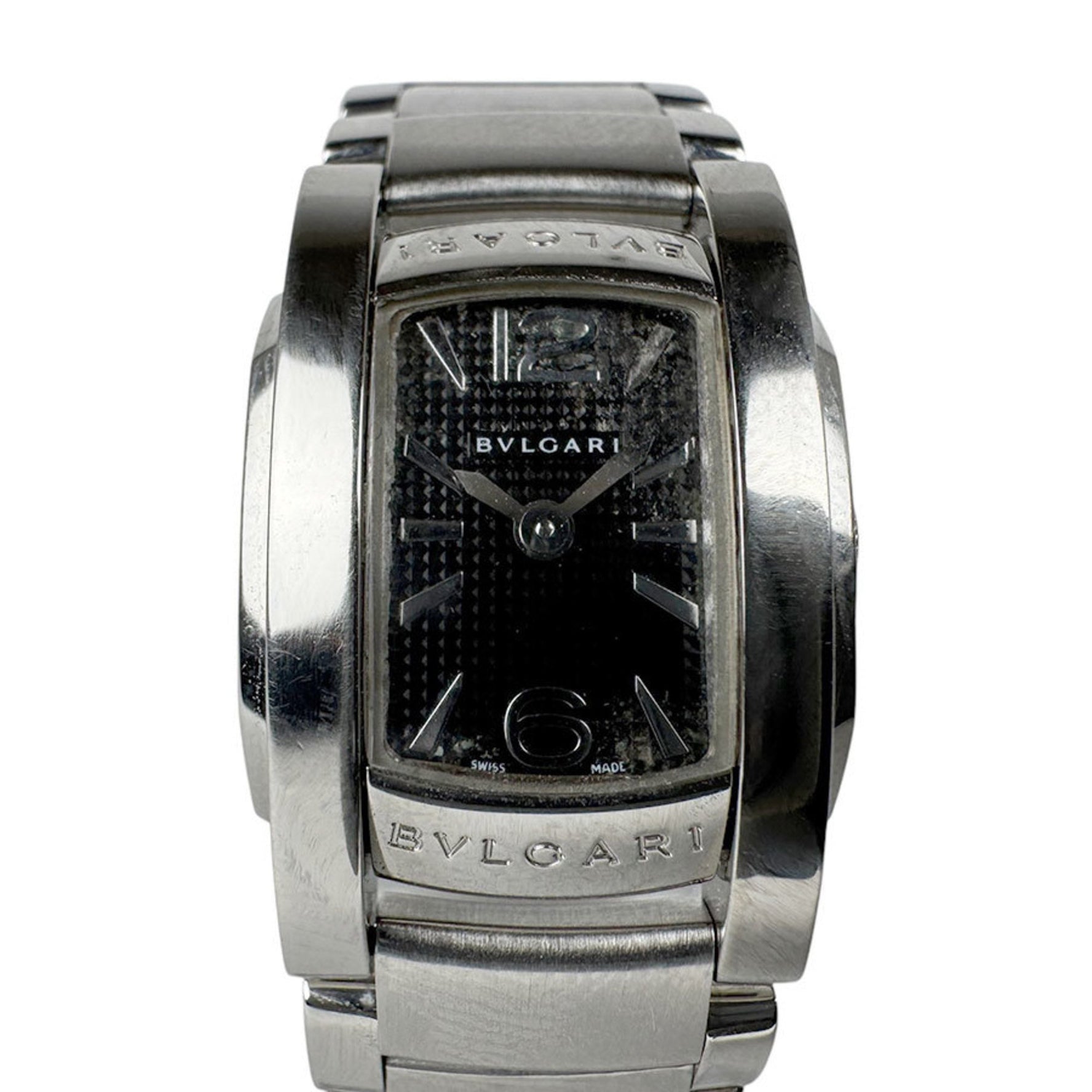 BVLGARI Watch Ashoma Stainless Steel Silver Black Ladies Quartz Dial