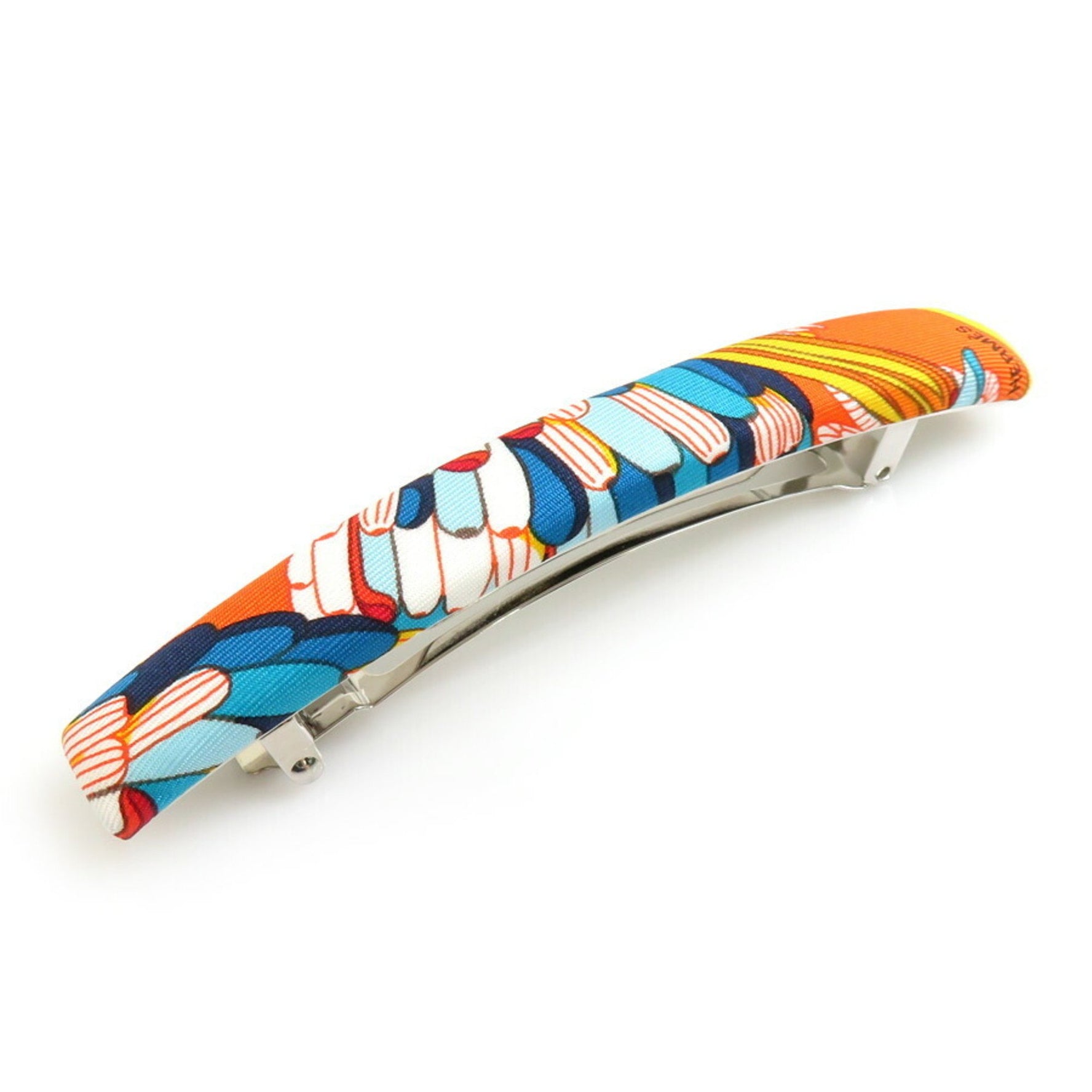 Hermes Barrette Silk Metal Multicolor Silver