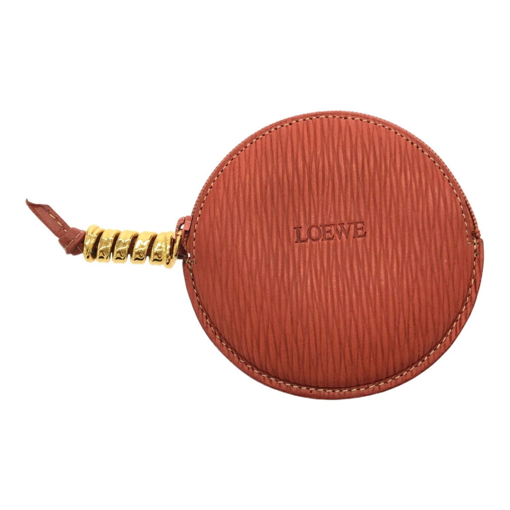 LOEWE Velazquez Coin Case Round Gold Leather Mikunigaoka Store