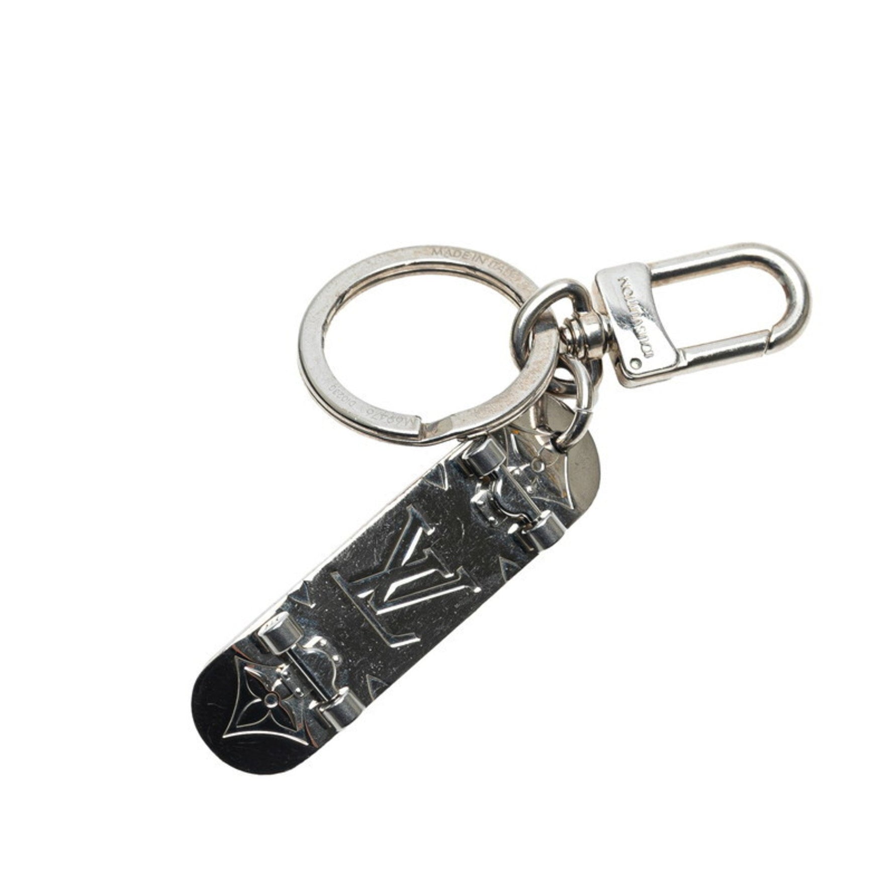 Louis Vuitton Monogram Eclipse Porte-Clés Skateboard Keychain Keyring Silver Black Metal LOUIS VUITTON