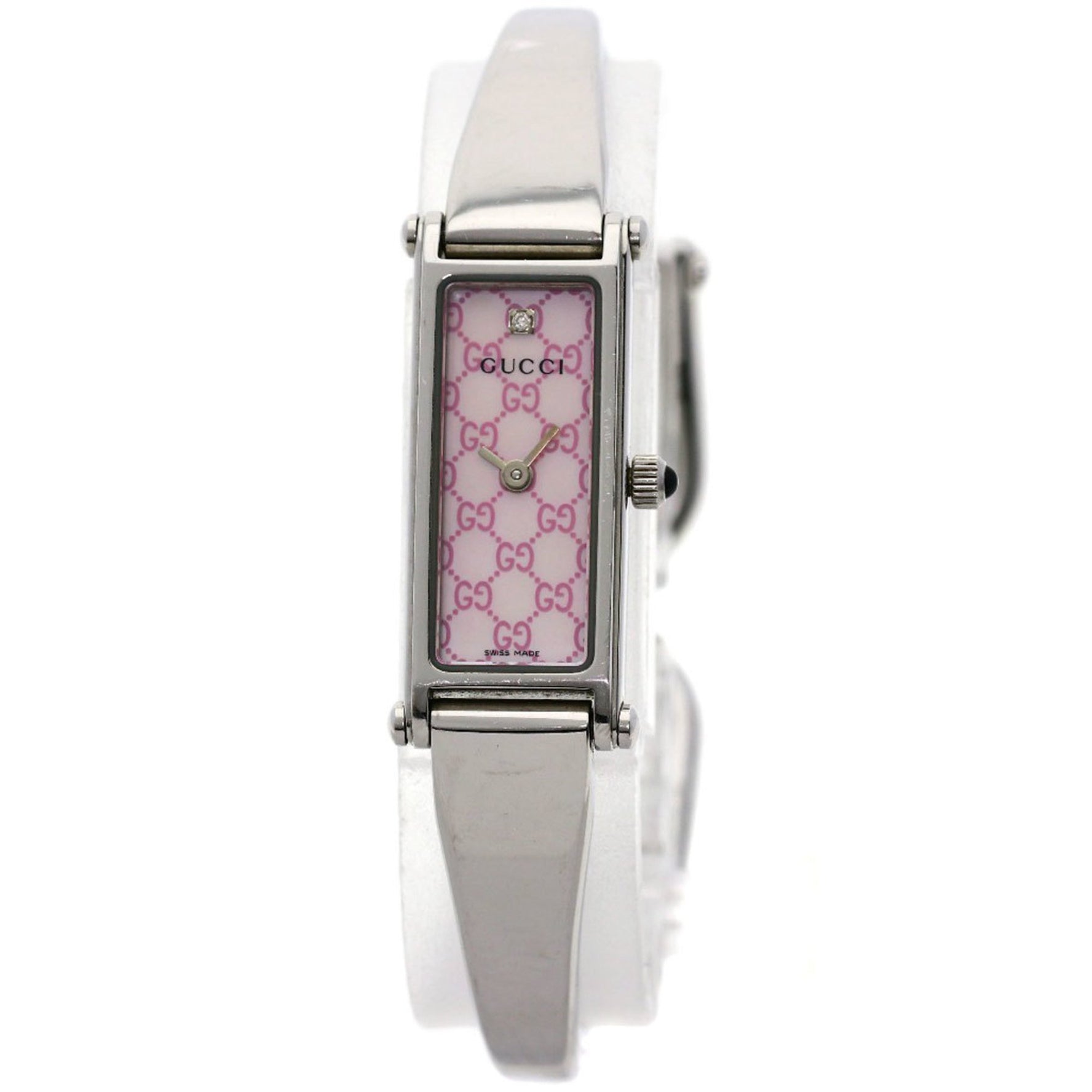 Gucci Square Face Watch Stainless Steel SS Ladies