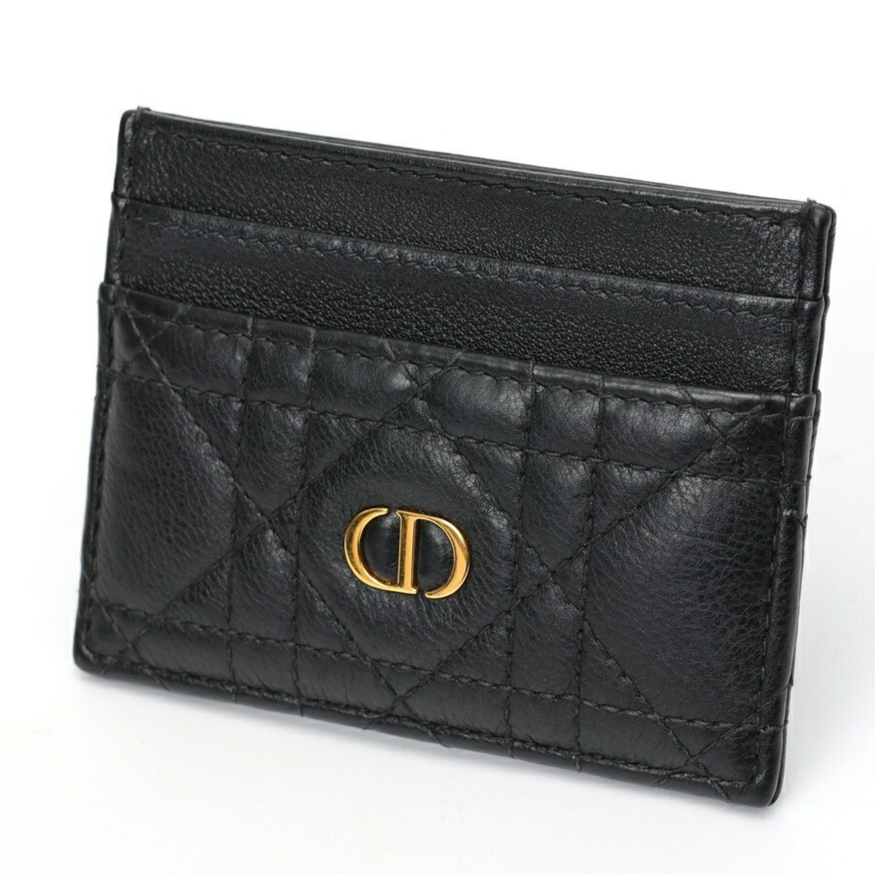 Christian Dior Dior L'amour Caro Freesia Card Holder Case Cannage Calfskin