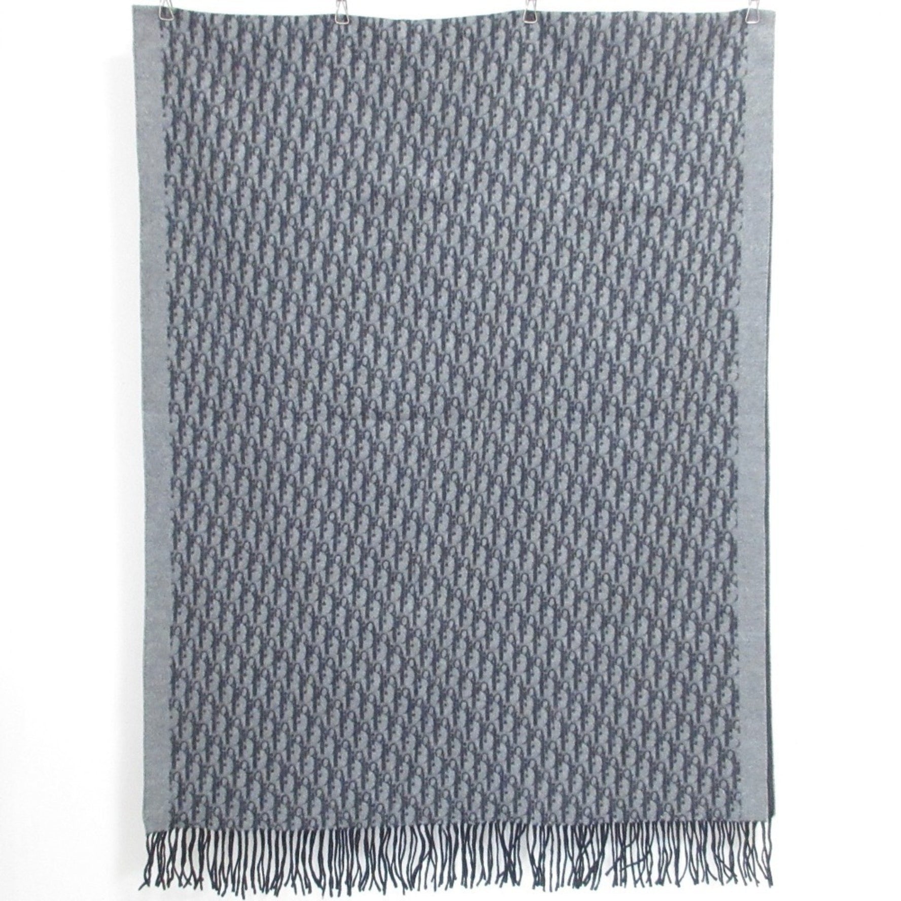 Christian Dior Oblique Silk Large Fringe Stole Scarf Shawl