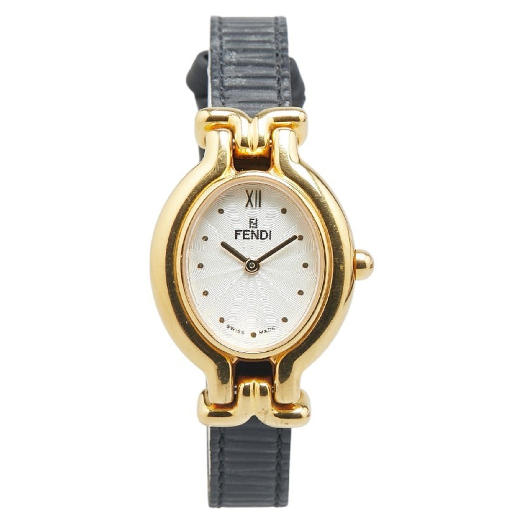 Fendi Chameleon Watch with 9 Changeable Straps, Quartz, White Dial, Stainless Steel, Leather