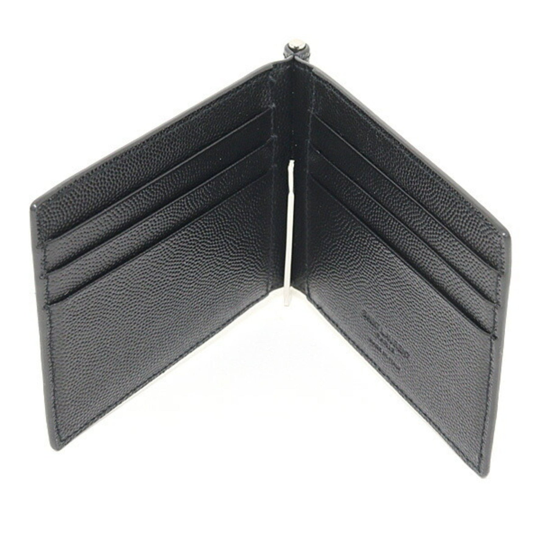 Saint Laurent Paris Bill Clip Wallet in Grained Leather, Bifold