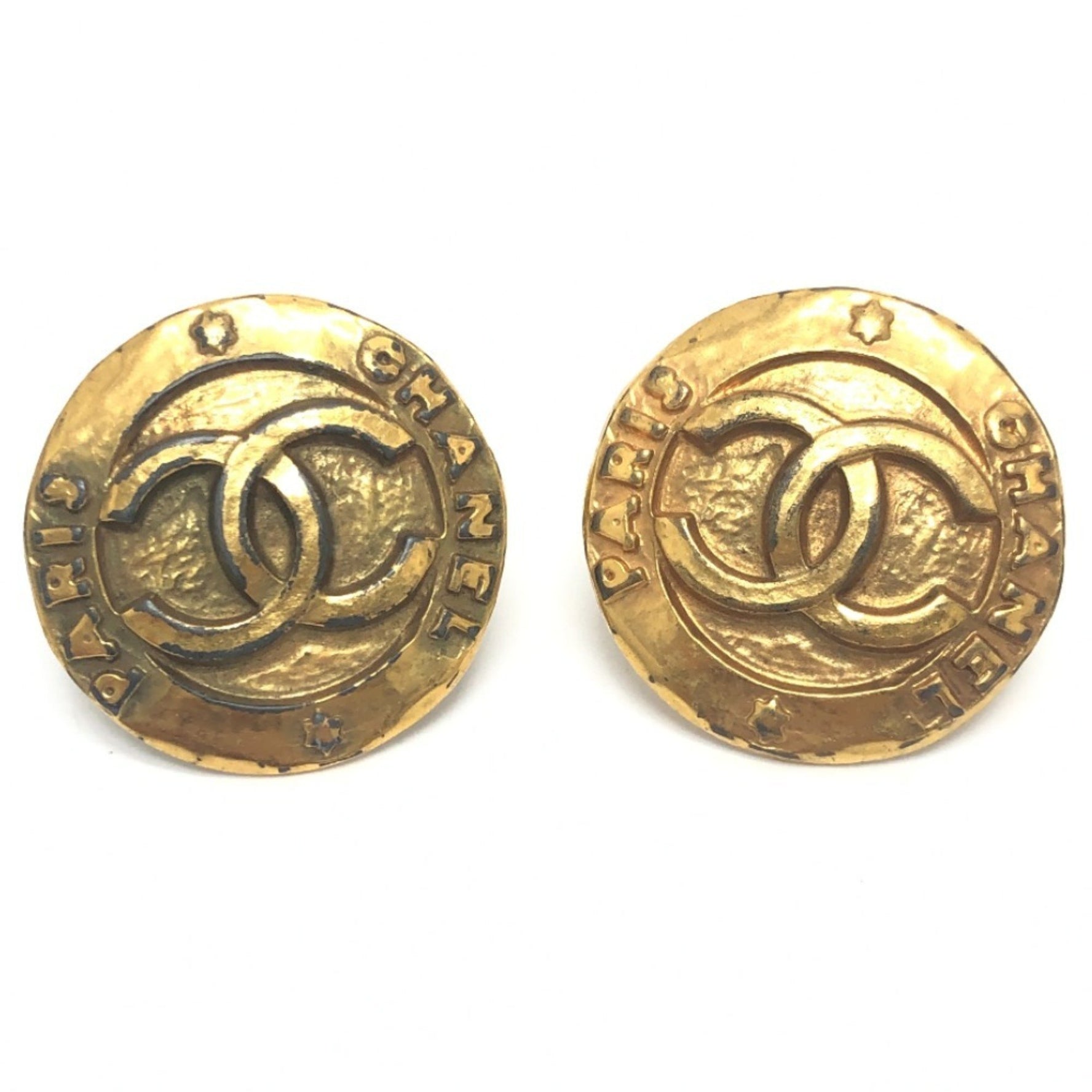 CHANEL Coco Mark Earrings, Accessories, Metal