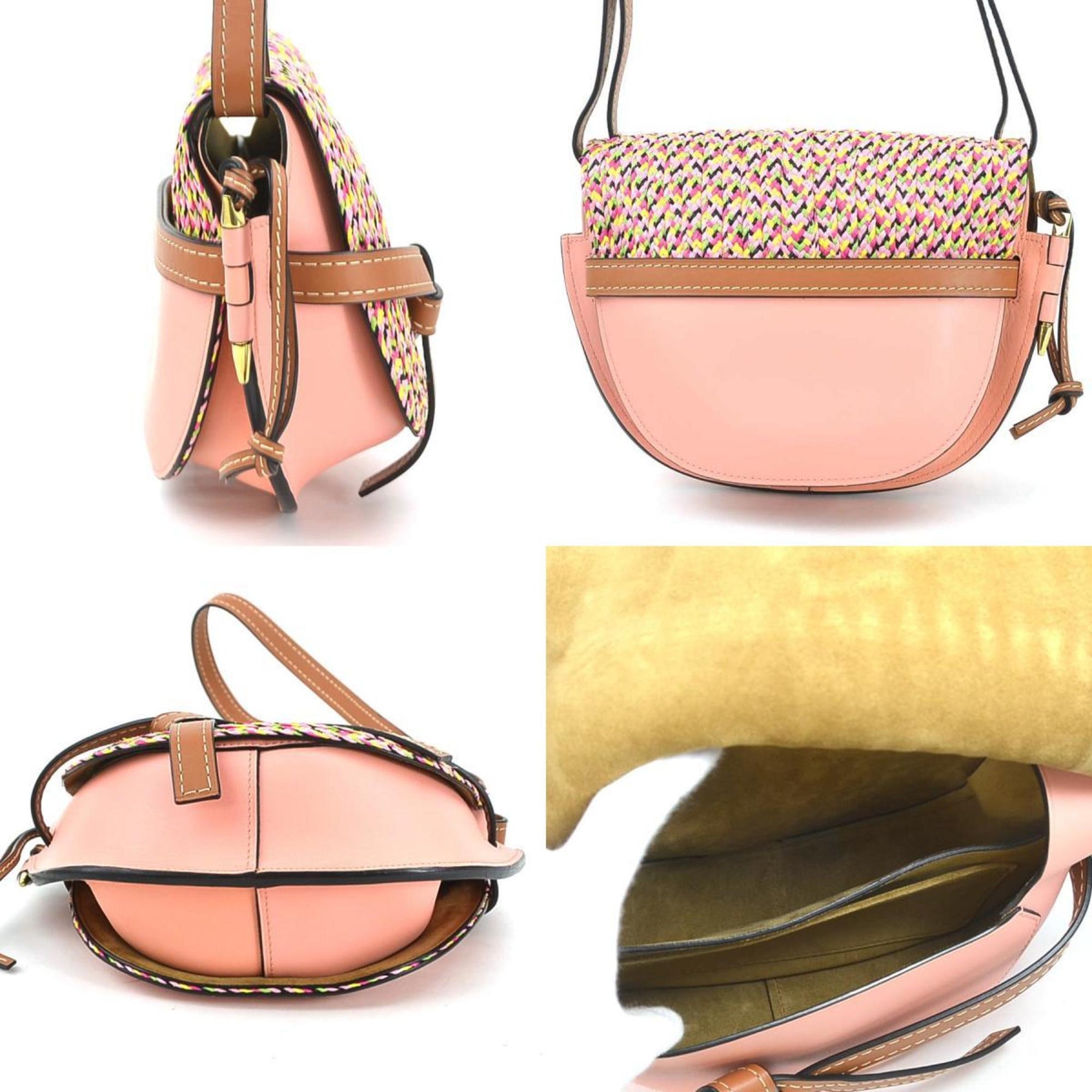 LOEWE Shoulder Bag Gate Small Leather Pink Multicolor