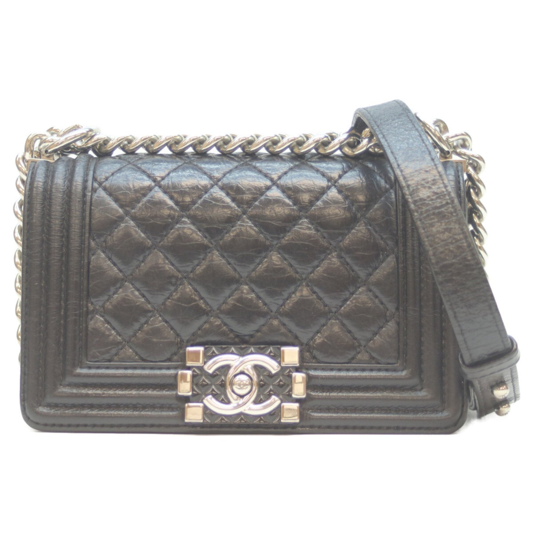 CHANEL No. 25 Vintage Calfskin with Silver Hardware, Boy 20 Small Chain Shoulder Bag