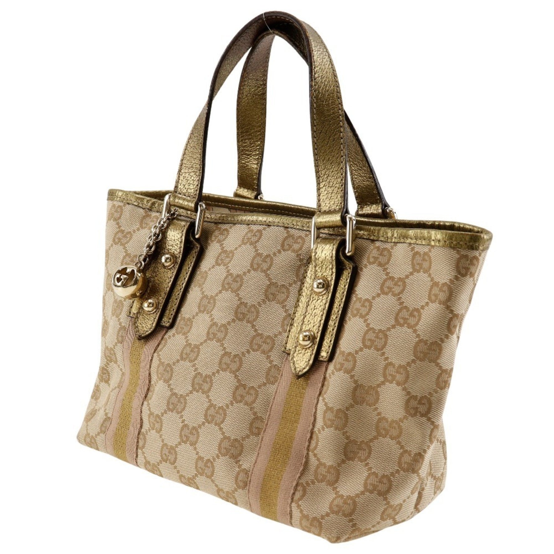 GUCCI Handbag GG Canvas x Leather