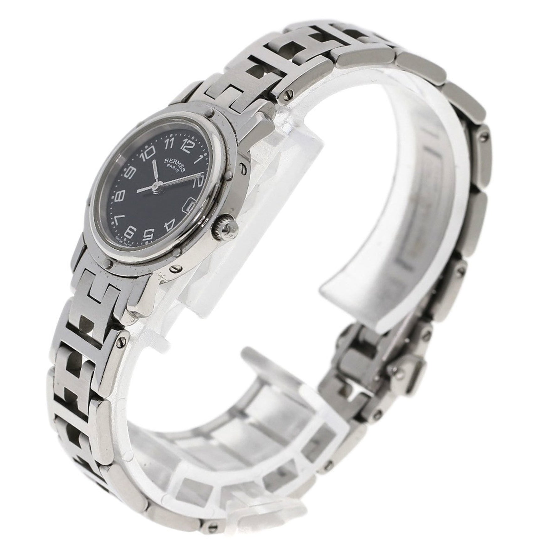 Hermes Clipper Watch Stainless Steel SS Ladies