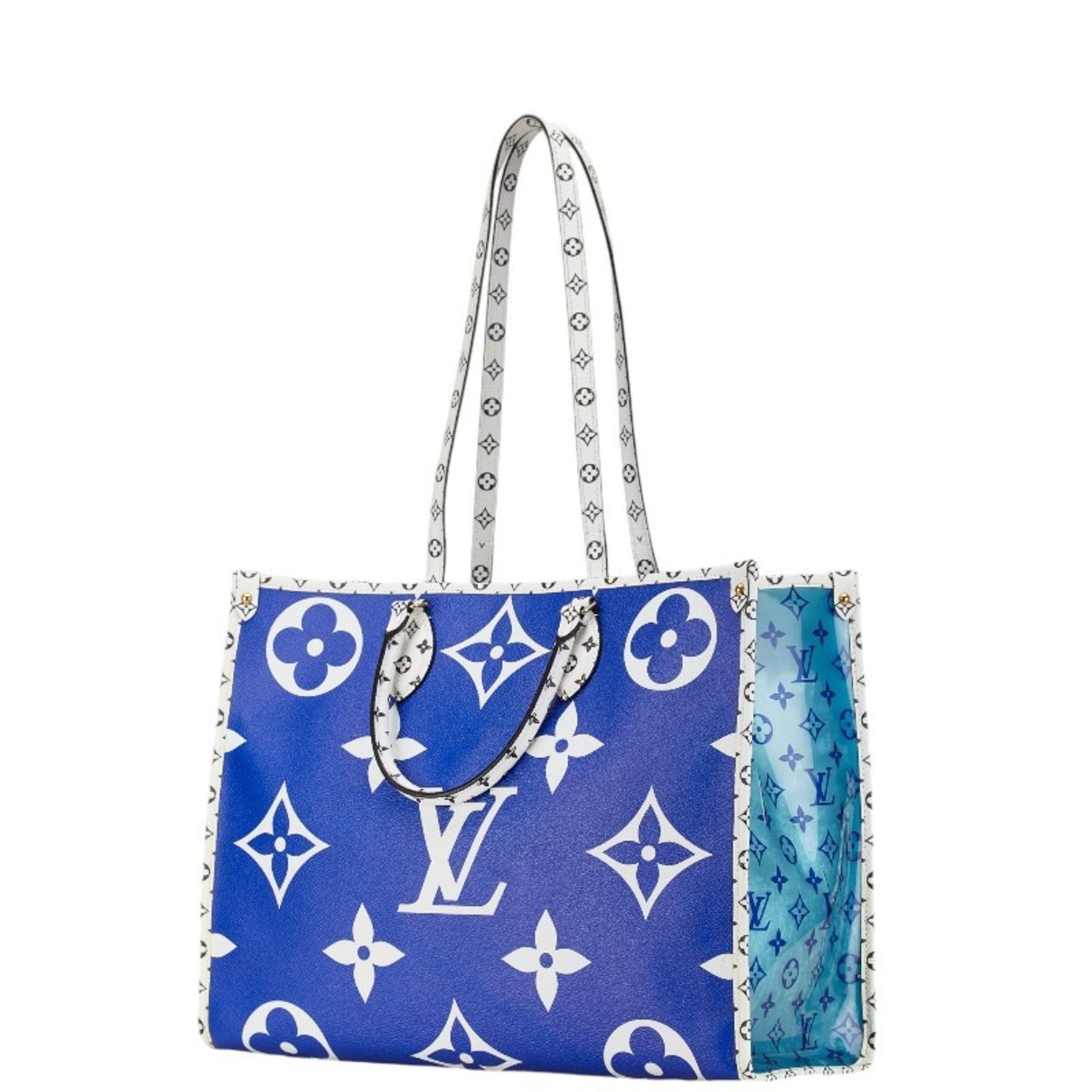 Louis Vuitton Monogram Giant Resort Hawaii On the Go GM Limited Tote Bag Blue White PVC