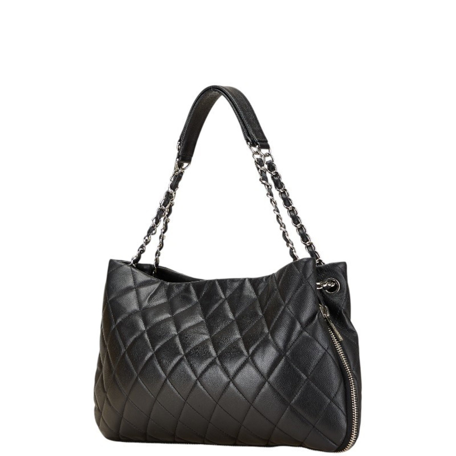 CHANEL Coco Mark Matelasse Chain Tote Bag in Soft Caviar Leather