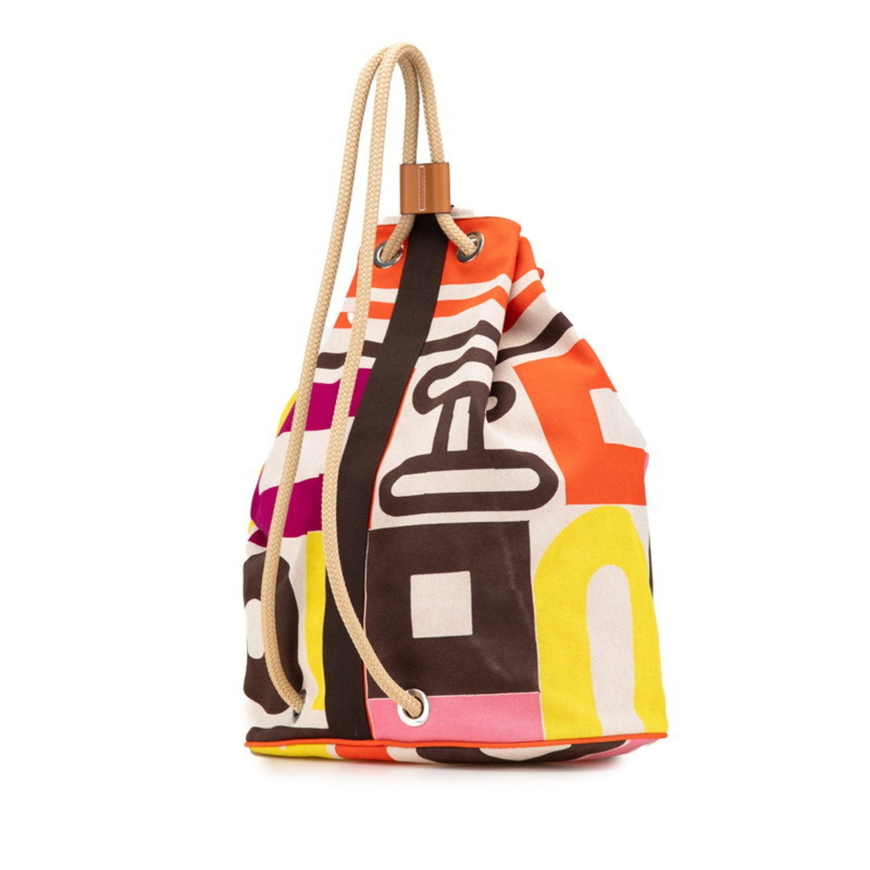 Hermes Sac Marine Recife Shoulder Bag Multicolor Vermilion Canvas