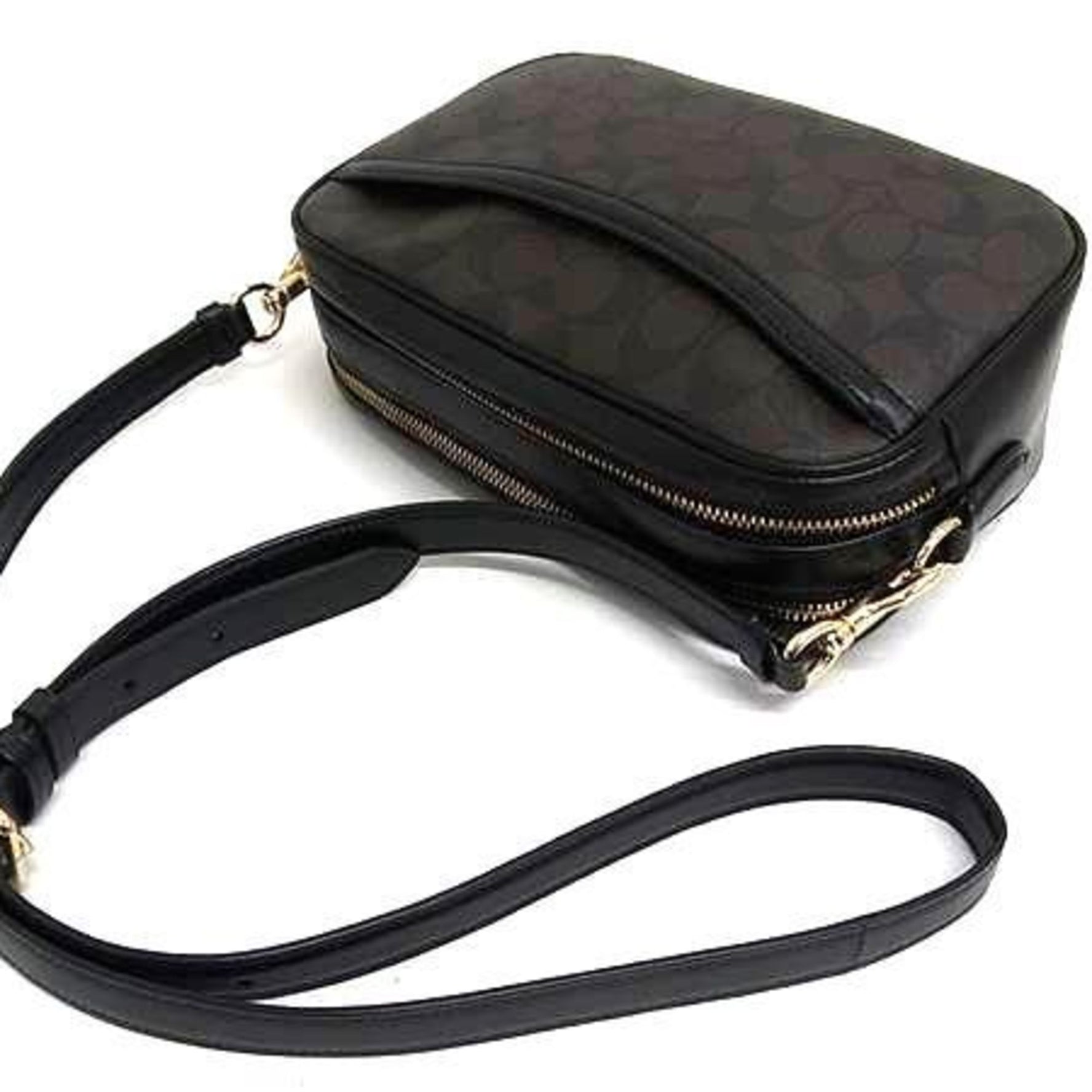 COACH Jess Crossbody Shoulder Bag in Brown and Black Leather