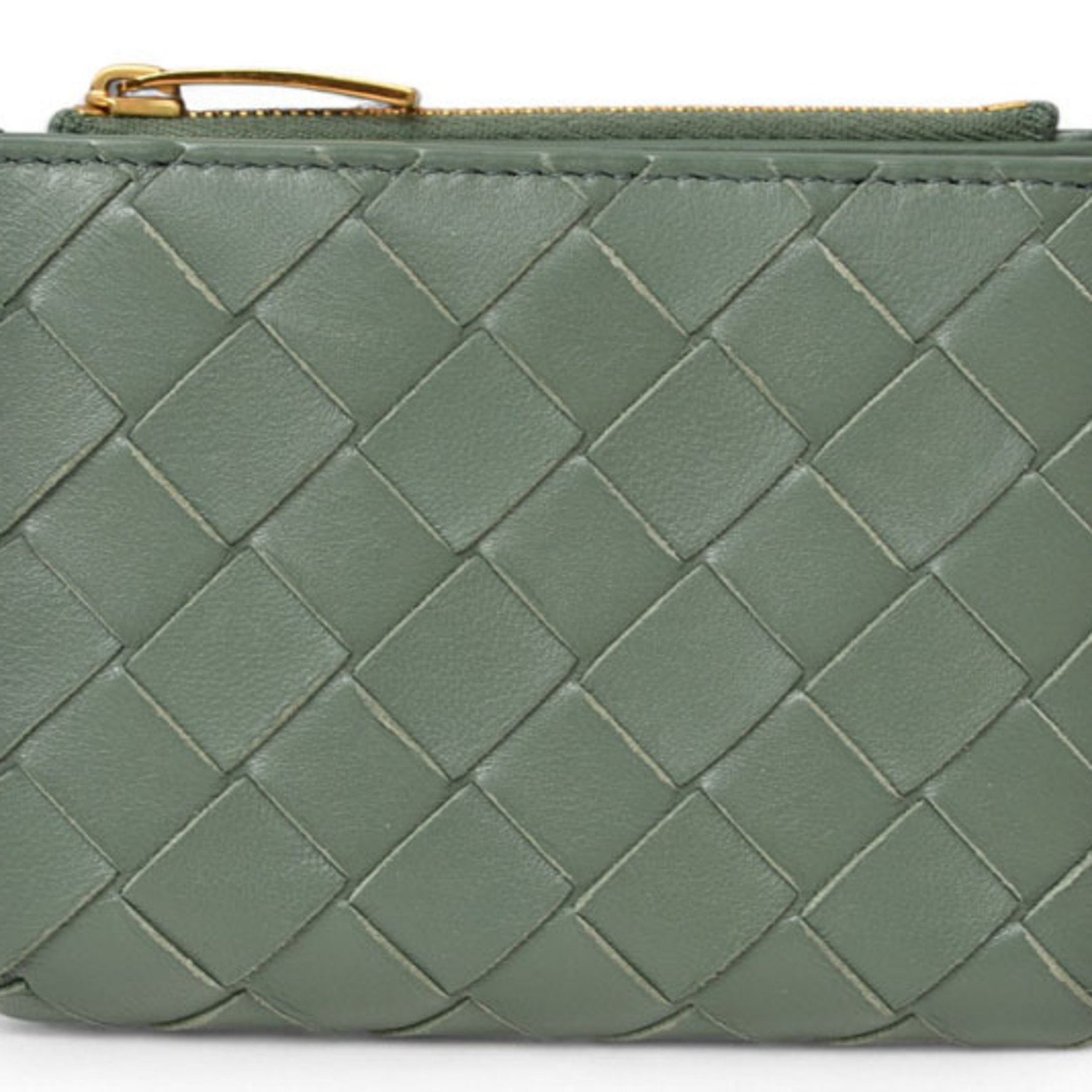 Bottega Veneta Bifold Mini Wallet Intrecciato Mint Green