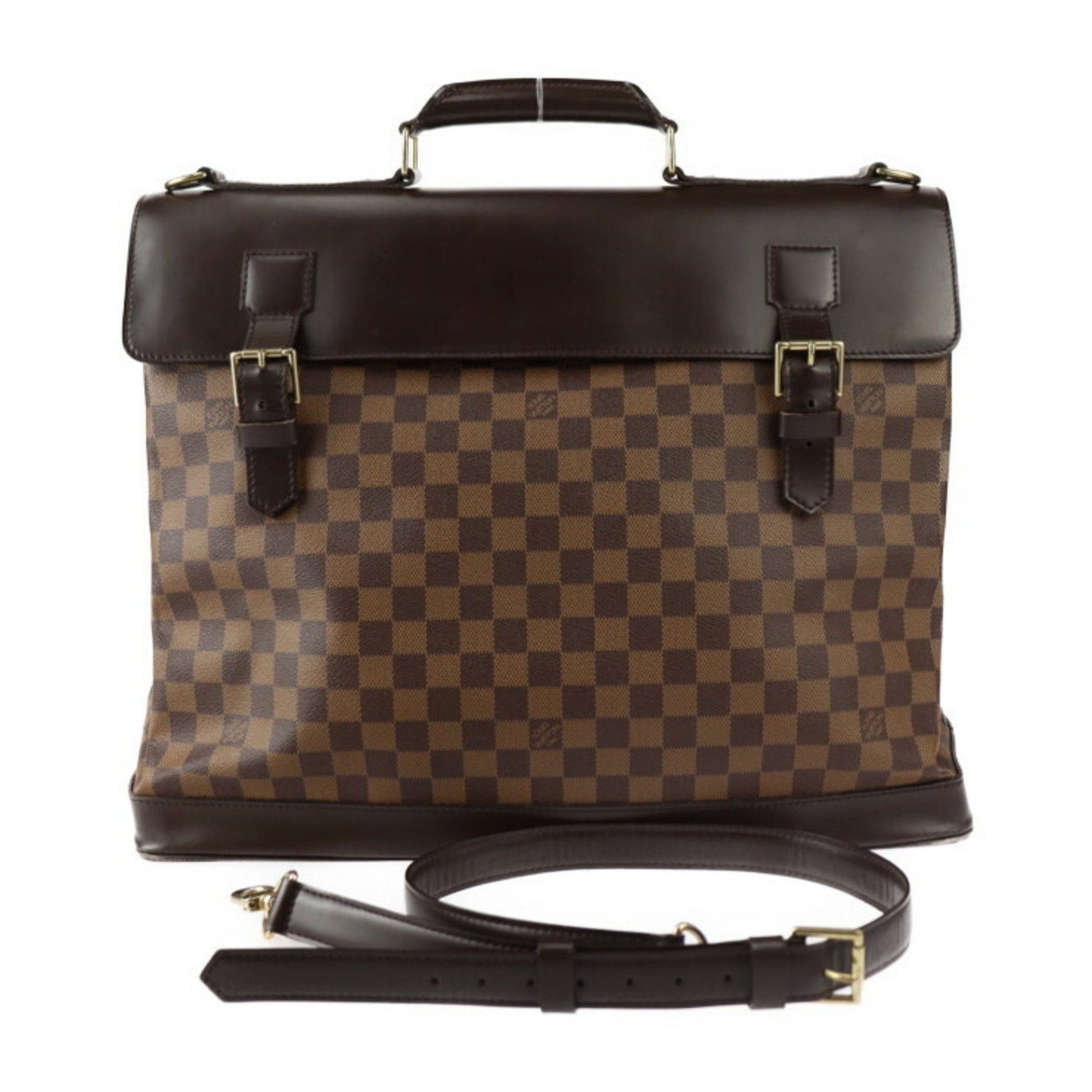 Louis Vuitton West End PM Damier Boston Bag Calf Ebene Brown Shoulder