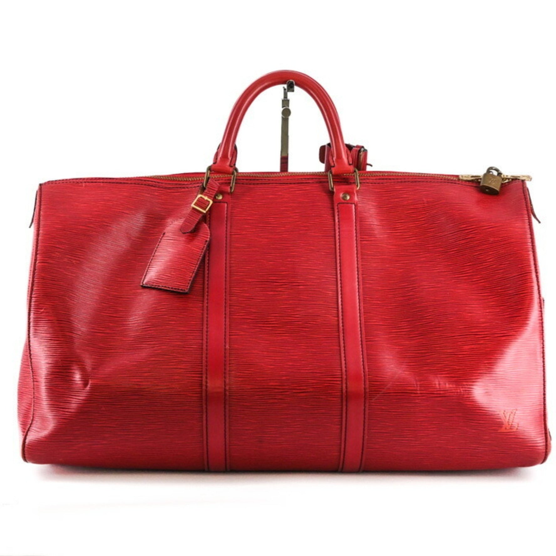 Louis Vuitton Epi Leather Keepall 50 Boston Bag, Red, Leather, Men's/Women's