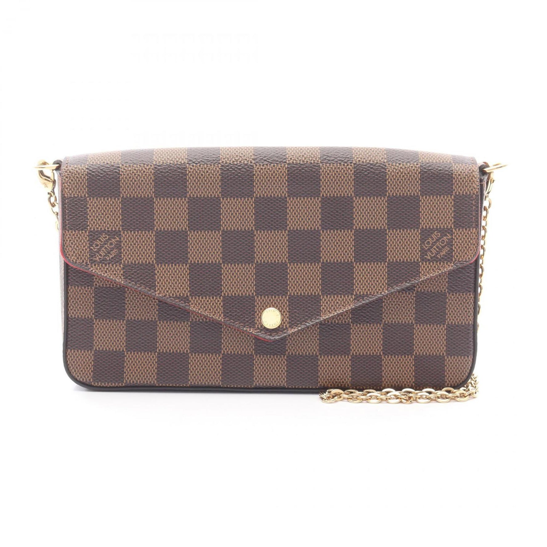 Louis Vuitton Felicie Pochette Shoulder Bag, PVC-Coated Canvas, Damier Leather, Brown