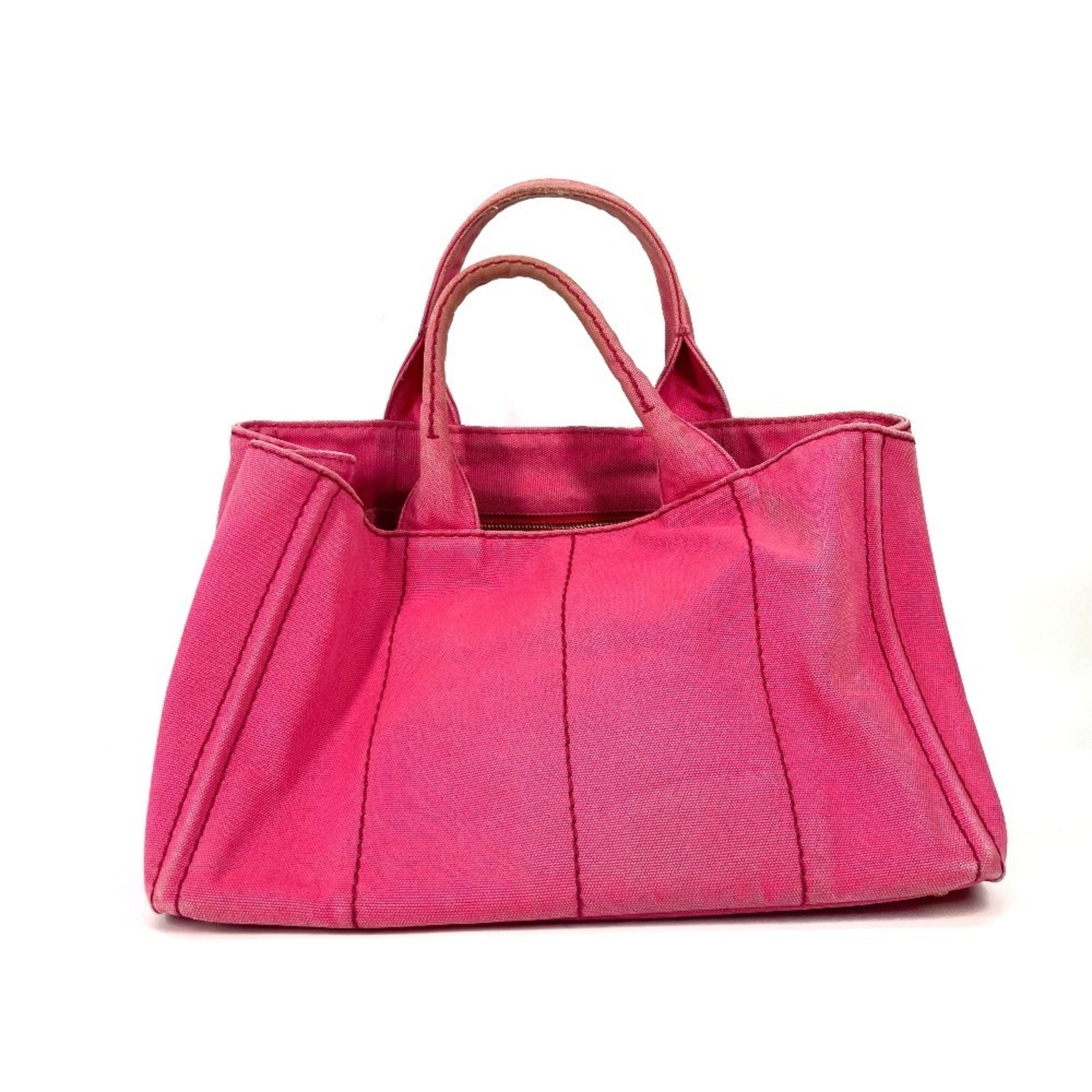 PRADA Canapa Logo M Bag Handbag Tote Canvas