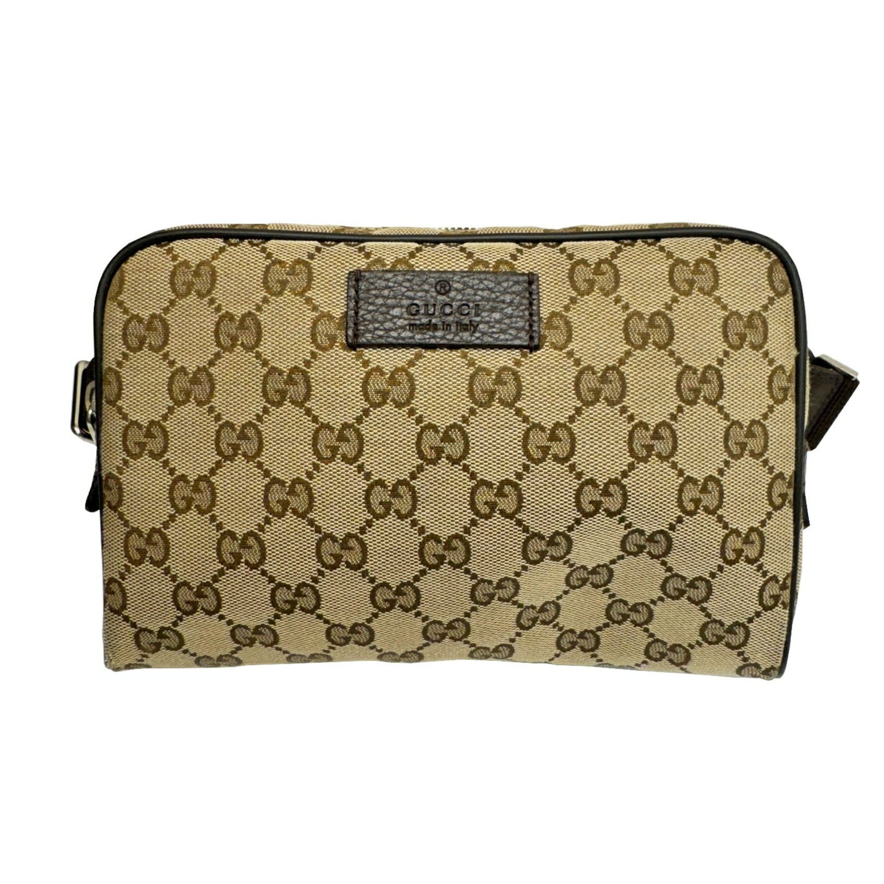 GUCCI GG Canvas Waist Bag, Body Pouch Beige Brown Men's