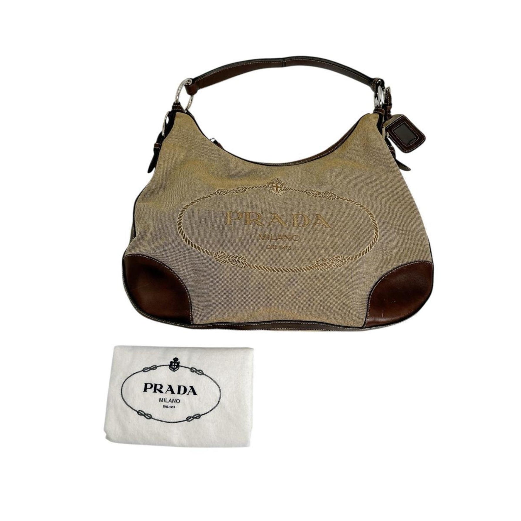 PRADA Handbag One Shoulder Logo Jacquard